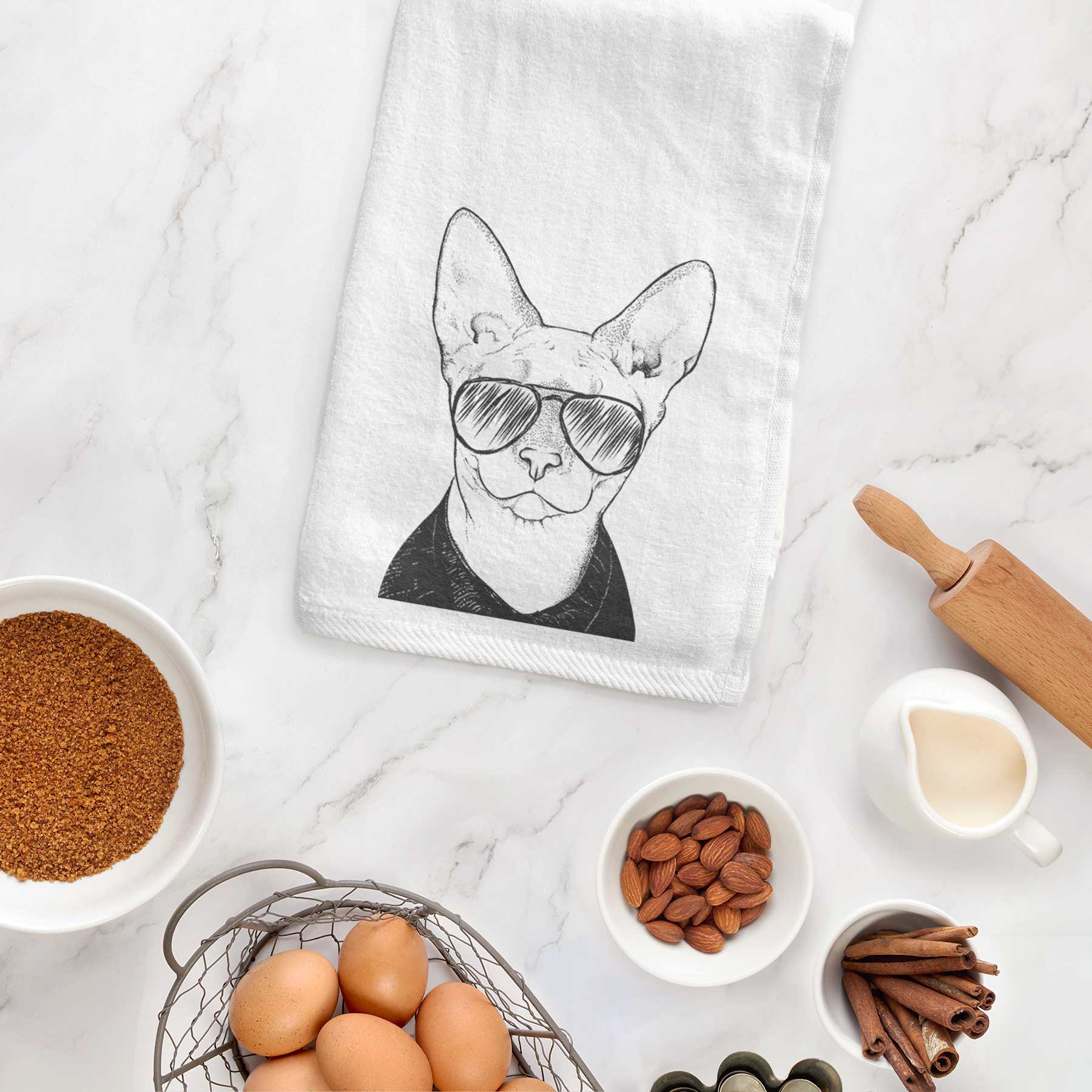 Oliver Watson the Sphynx Cat Decorative Hand Towel