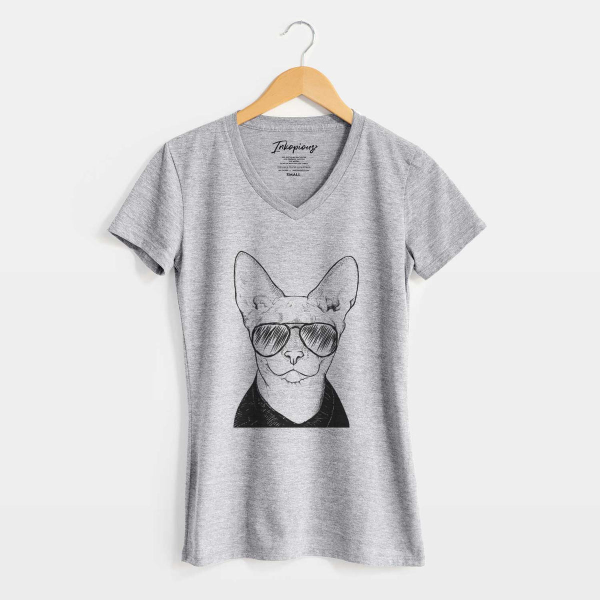Aviator Oliver Watson the Sphynx Cat - Women's V-neck Shirt