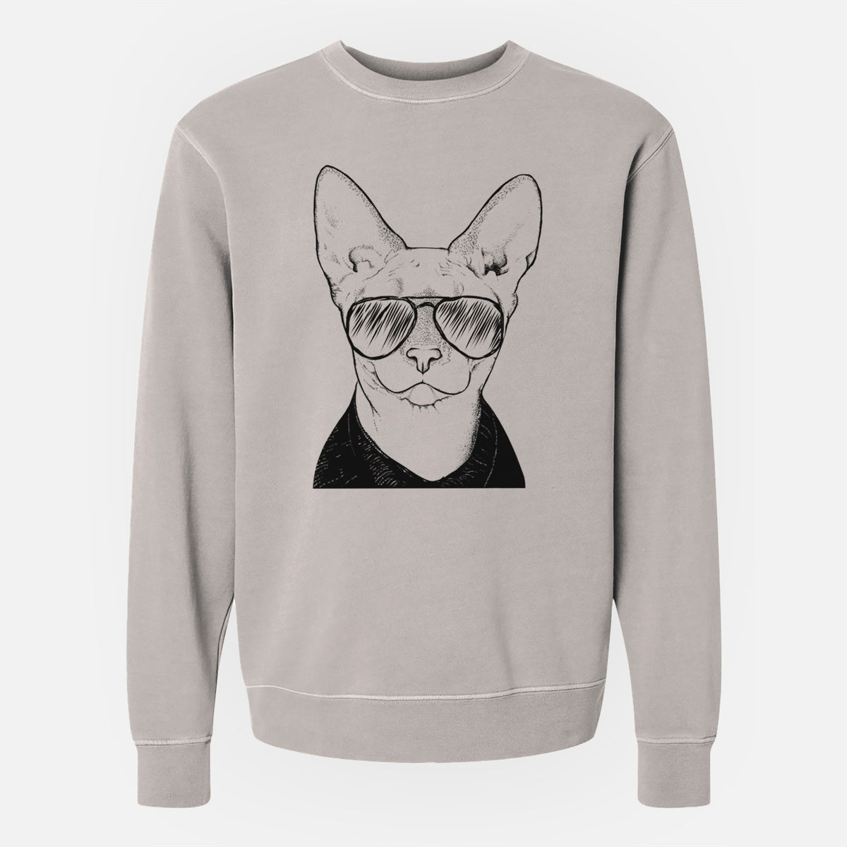 Aviator Oliver Watson the Sphynx Cat - Unisex Pigment Dyed Crew Sweatshirt