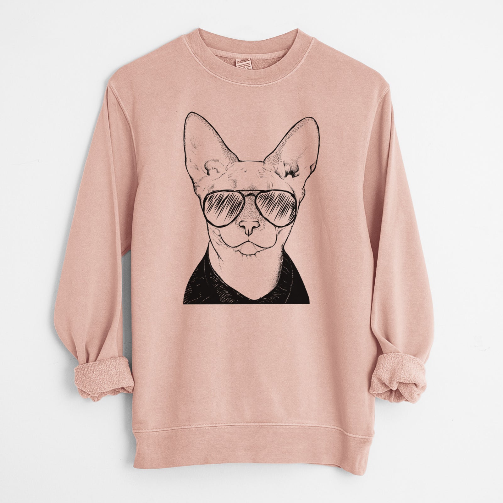 Aviator Oliver Watson the Sphynx Cat - Unisex Pigment Dyed Crew Sweatshirt
