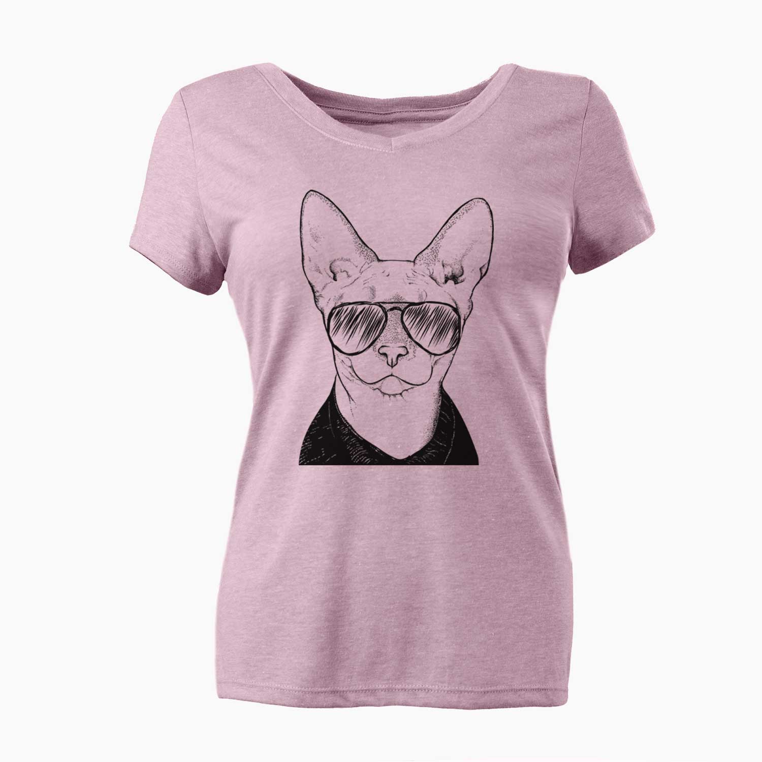 Aviator Oliver Watson the Sphynx Cat - Women's V-neck Shirt
