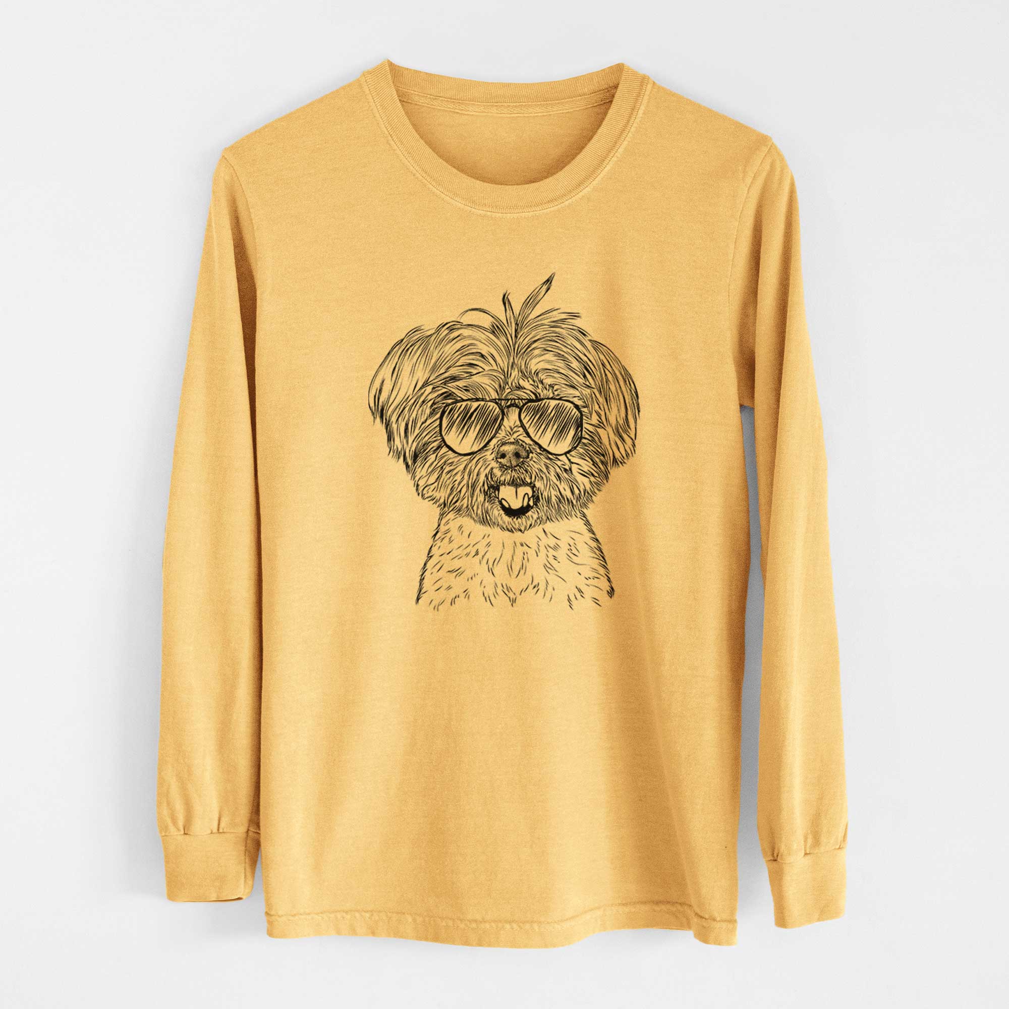 Aviators Oliver the Yorkie Mix - Heavyweight 100% Cotton Long Sleeve