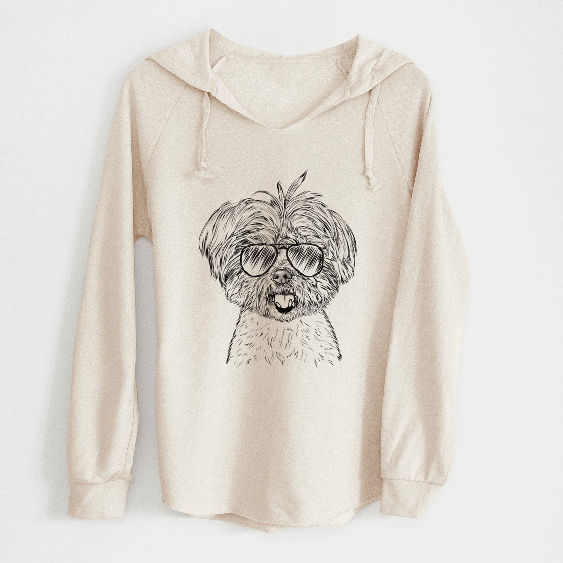 Aviator Oliver the Yorkie Mix - Cali Wave Hooded Sweatshirt