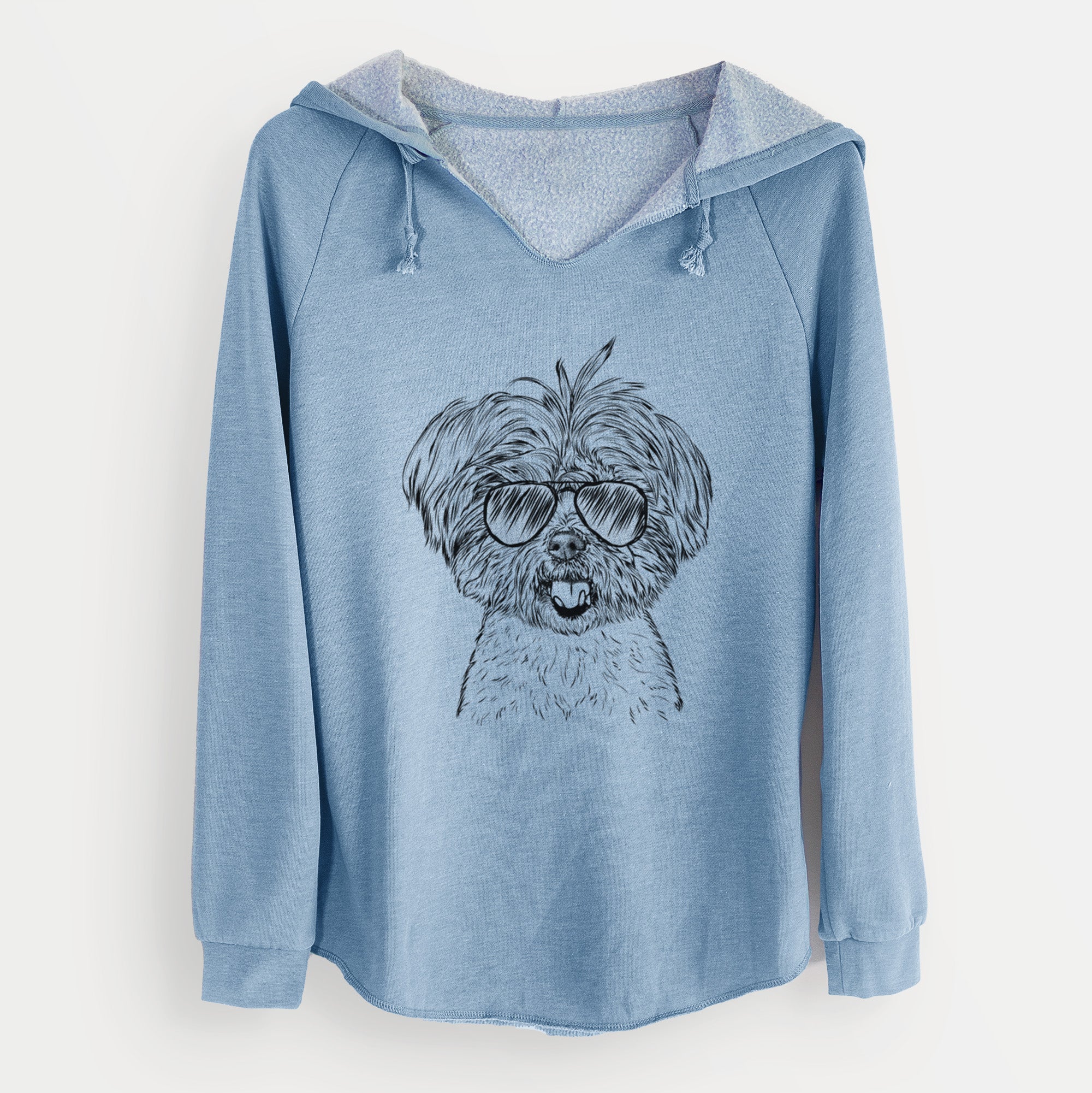 Aviator Oliver the Yorkie Mix - Cali Wave Hooded Sweatshirt