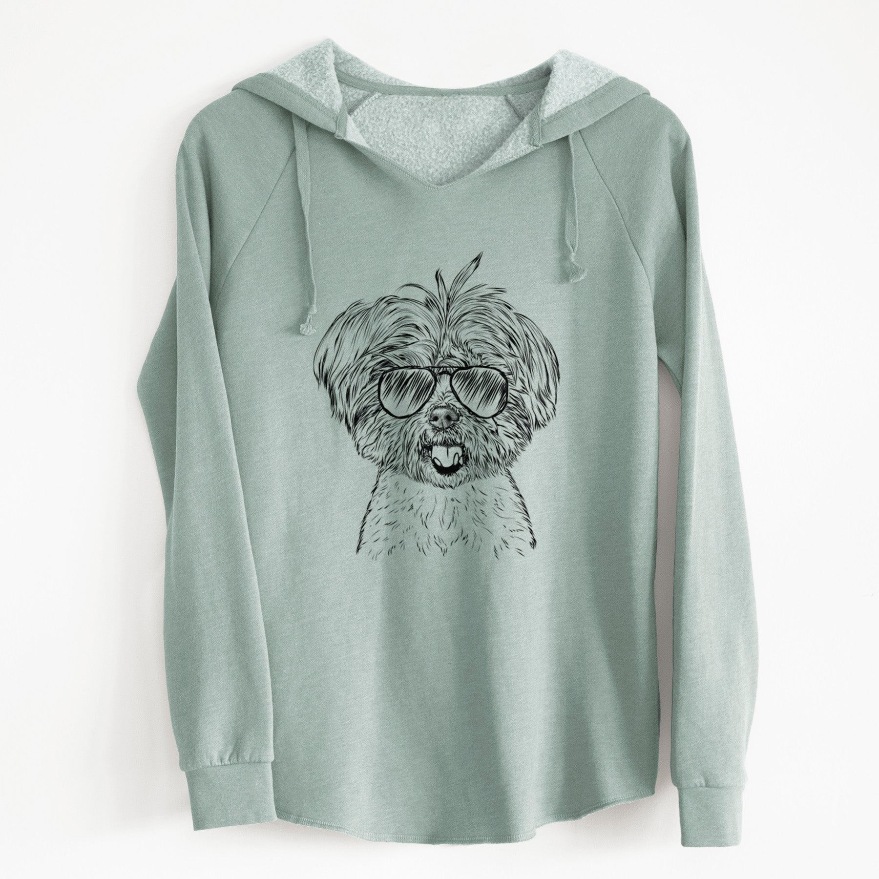 Aviator Oliver the Yorkie Mix - Cali Wave Hooded Sweatshirt