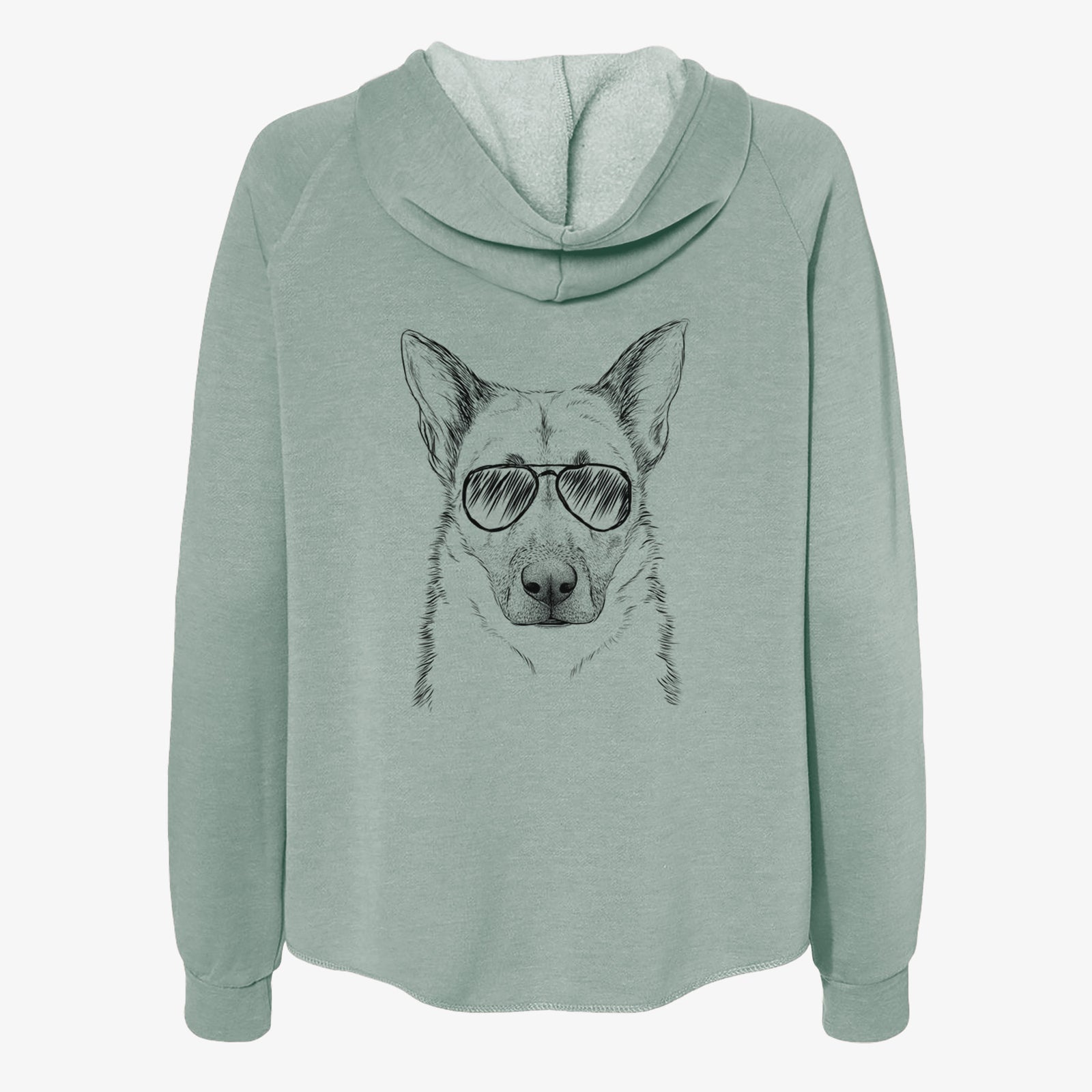 Oliverno the German Shepherd - Women's Cali Wave Zip-Up Sweatshirt