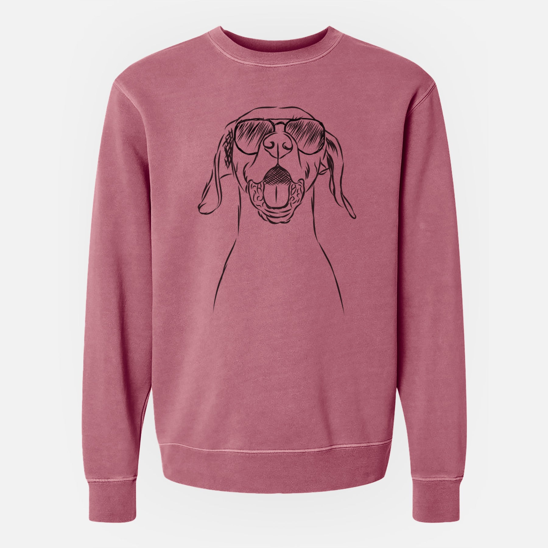 Aviator Ollie the Vizsla - Unisex Pigment Dyed Crew Sweatshirt