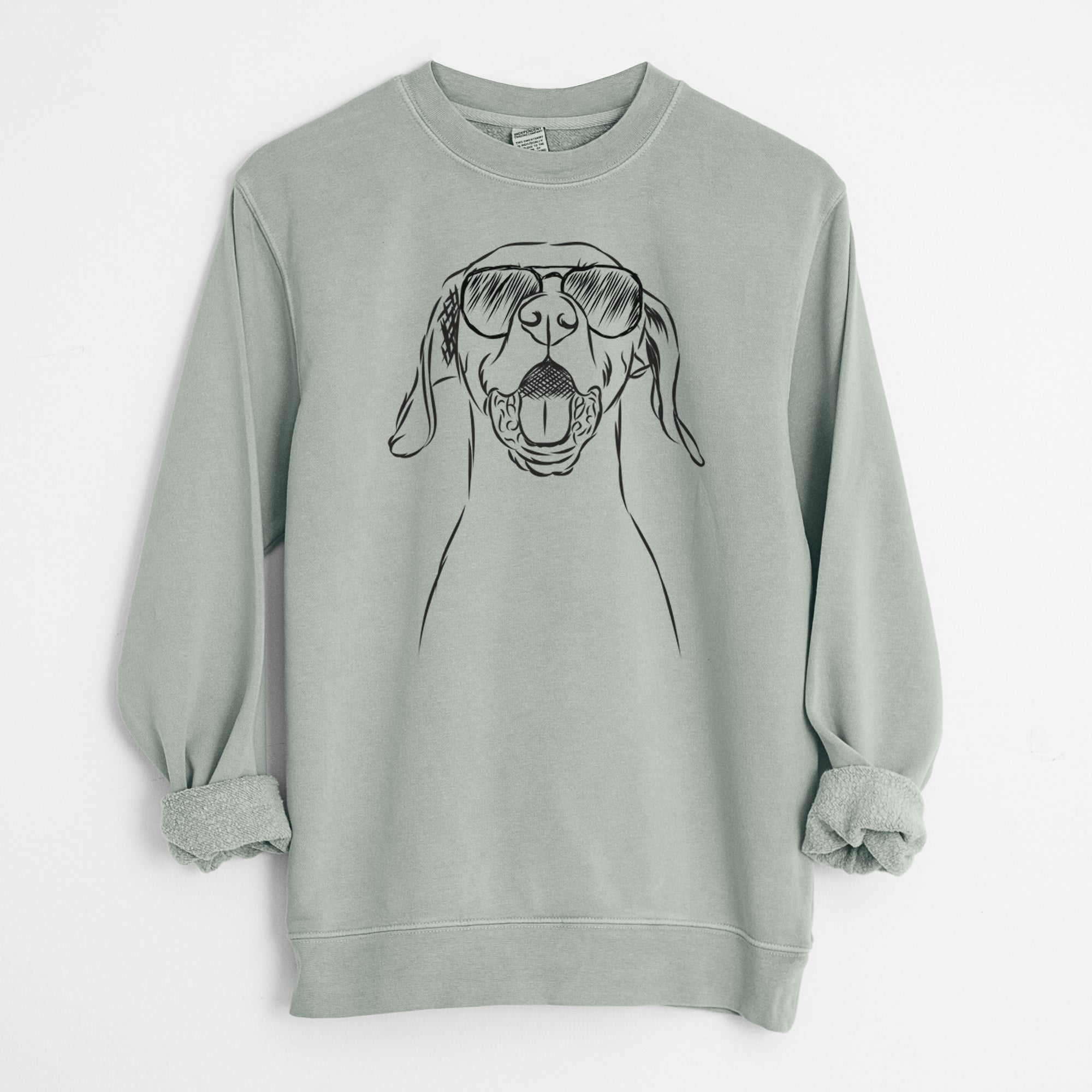 Aviator Ollie the Vizsla - Unisex Pigment Dyed Crew Sweatshirt