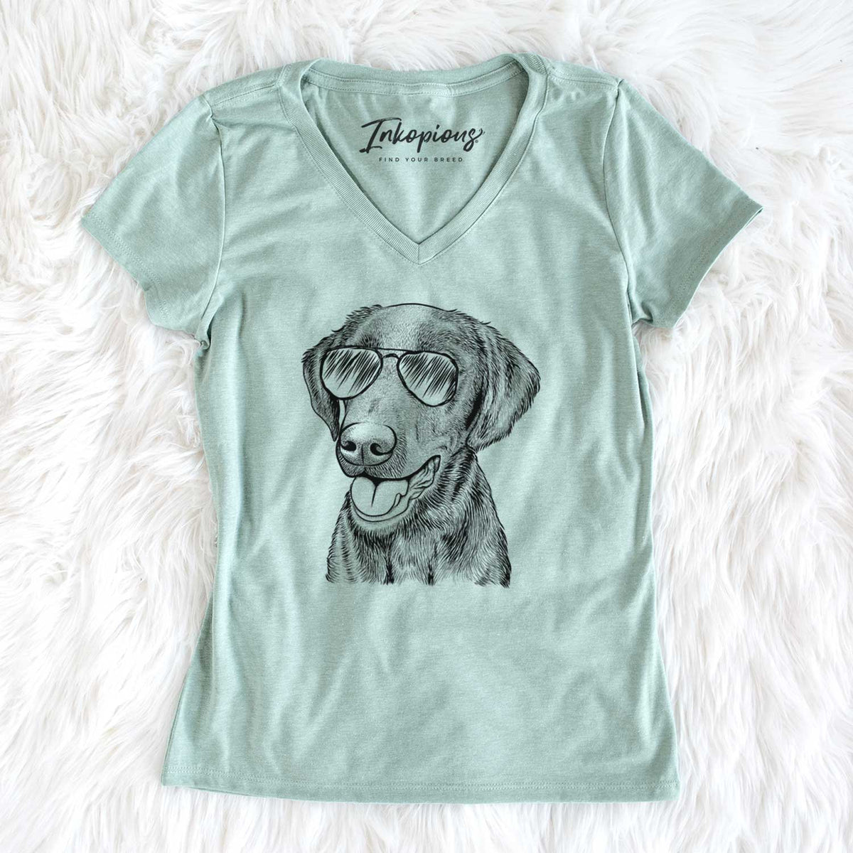 Aviator Onyx the Labrador Retriever - Women's V-neck Shirt