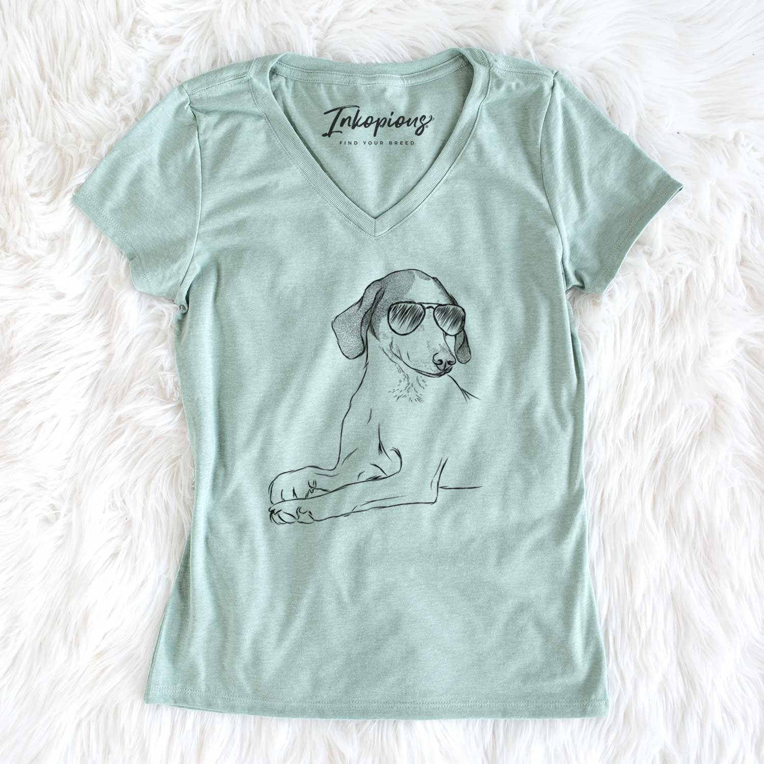 Aviator Opie the Foxhound - Women's V-neck Shirt