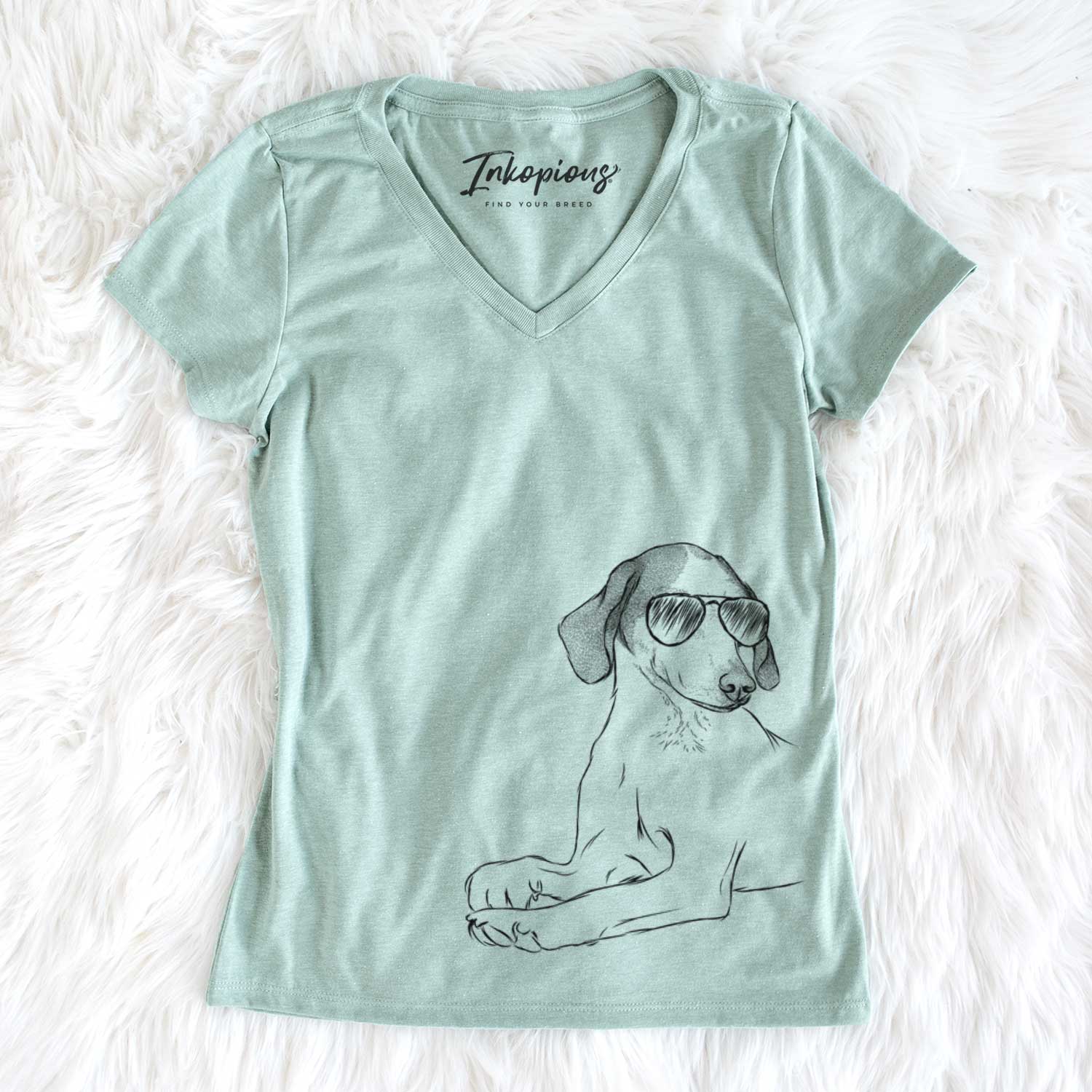 Aviator Opie the Foxhound - Women's V-neck Shirt