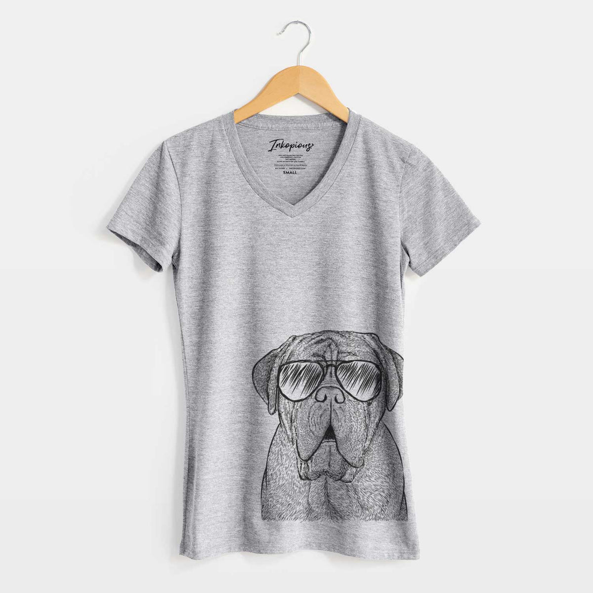 Aviator Optimus the Dogue de Bordeaux - Women&#39;s V-neck Shirt