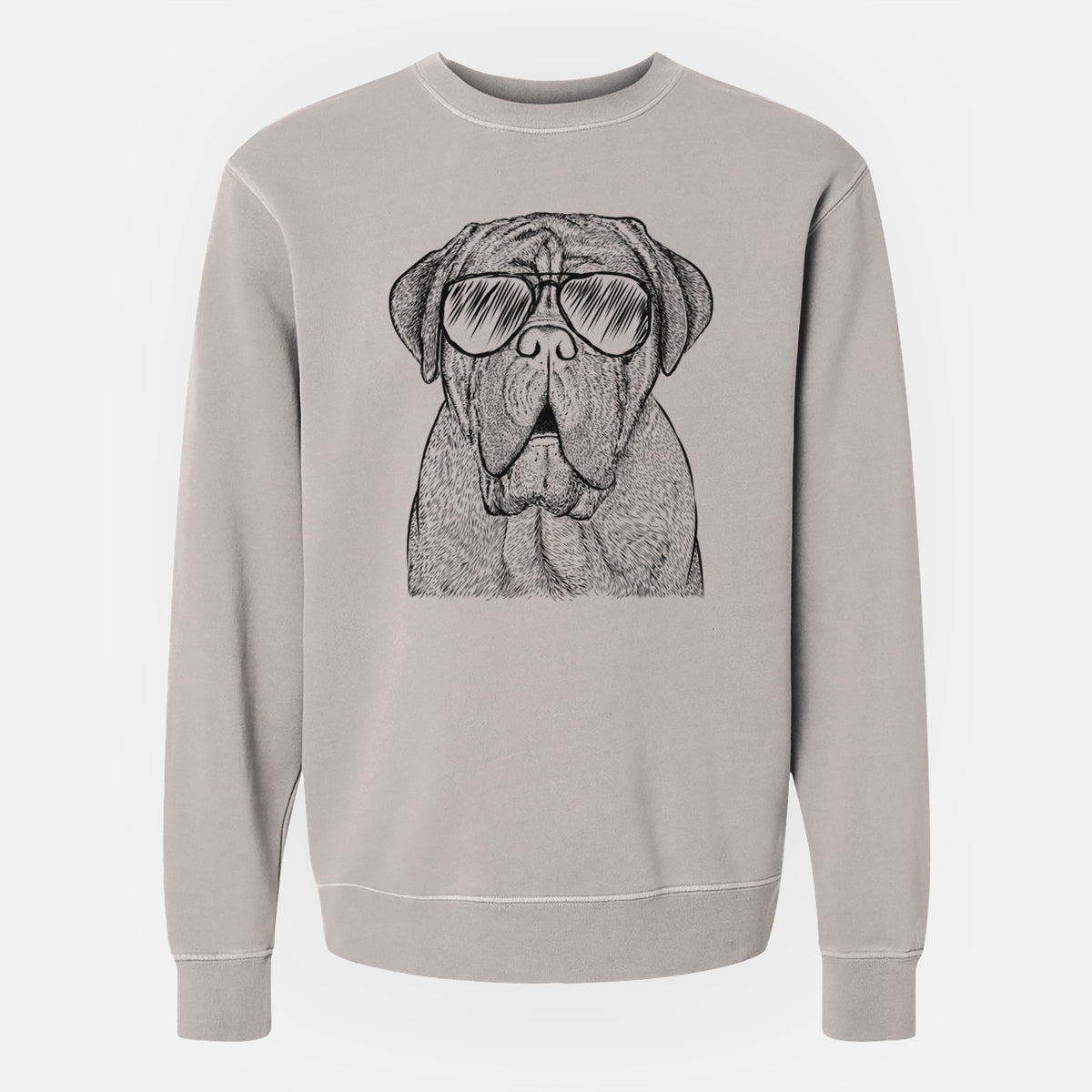 Aviator Optimus the Dogue de Bordeaux - Unisex Pigment Dyed Crew Sweatshirt