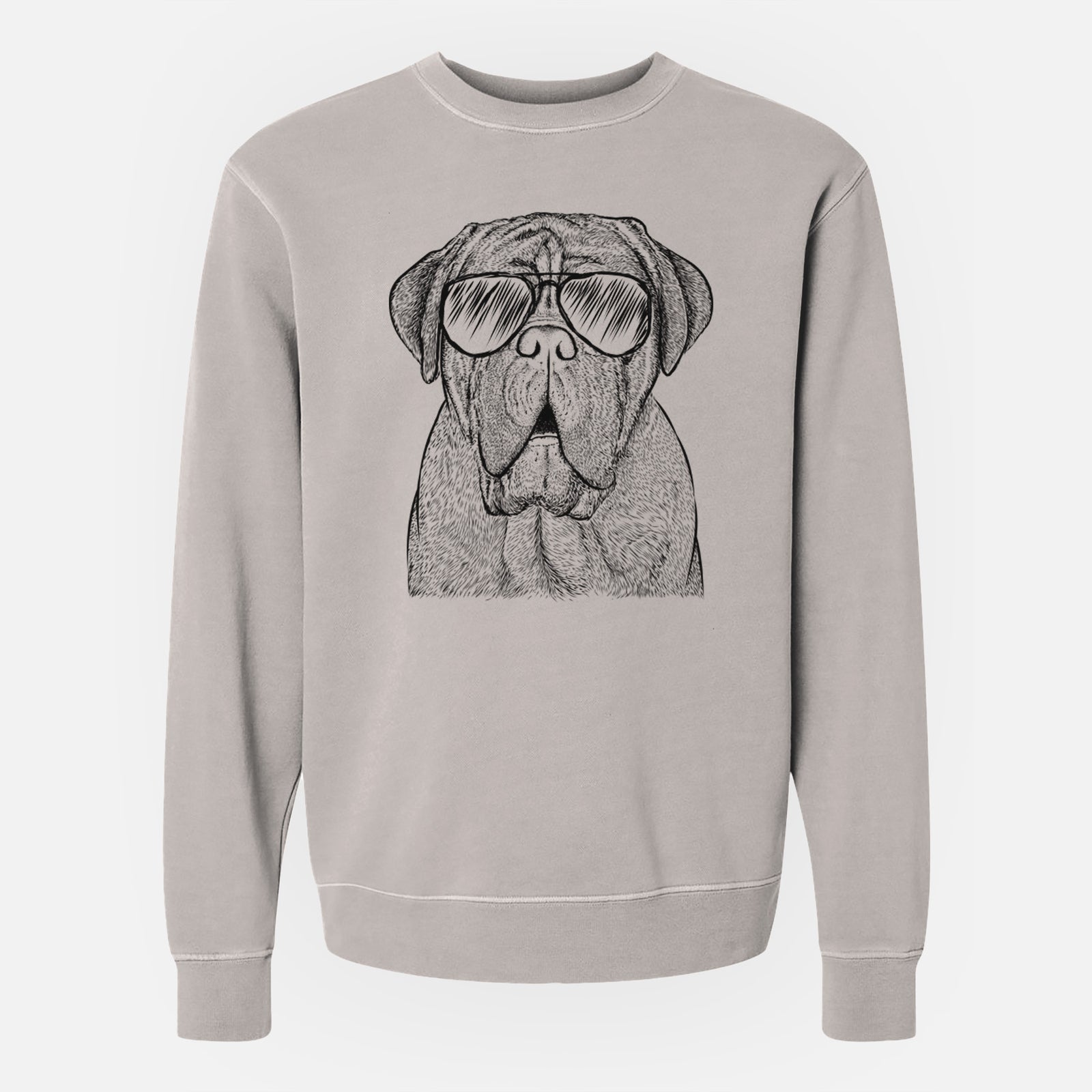 Aviator Optimus the Dogue de Bordeaux - Unisex Pigment Dyed Crew Sweatshirt