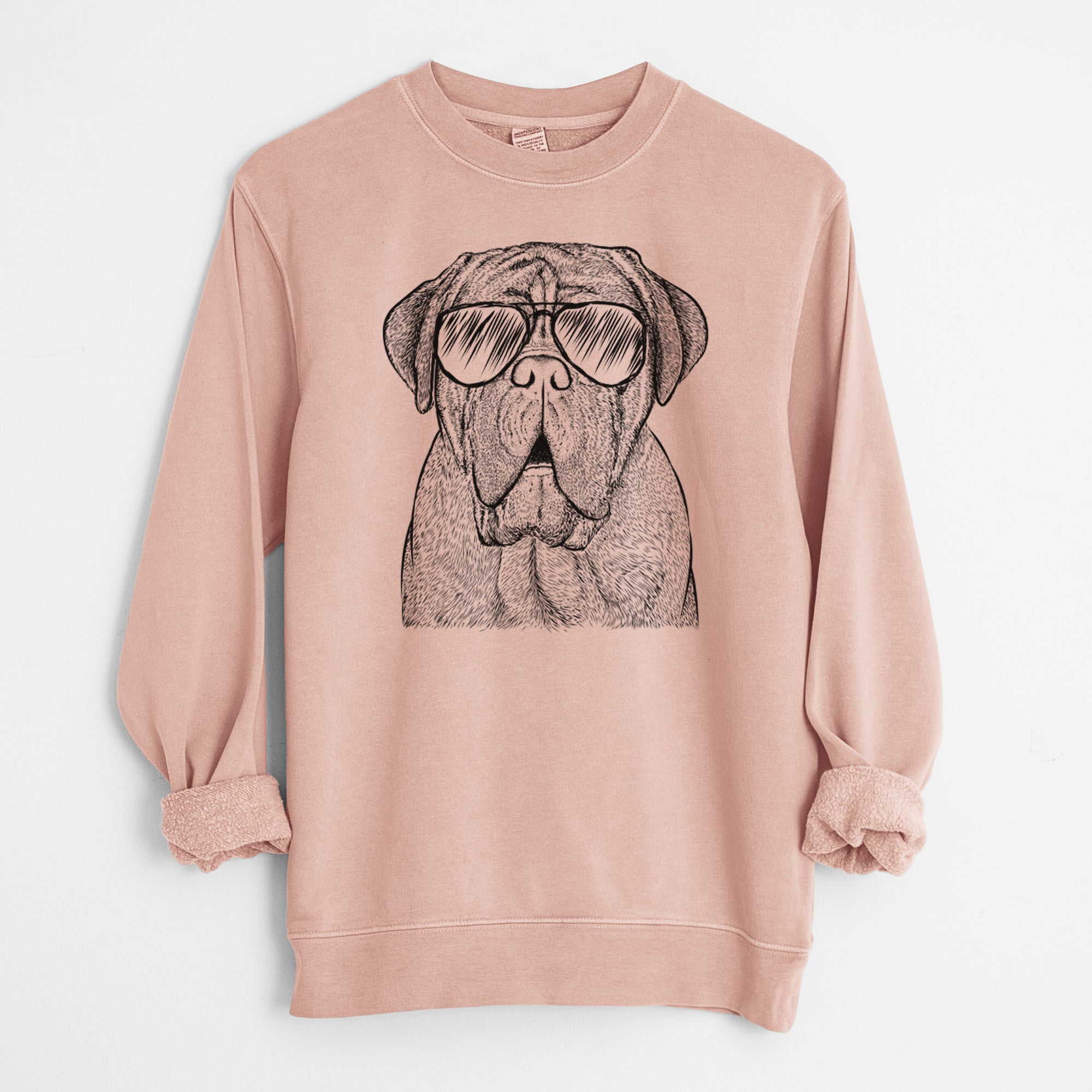 Aviator Optimus the Dogue de Bordeaux - Unisex Pigment Dyed Crew Sweatshirt