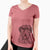 Aviator Optimus the Dogue de Bordeaux - Women's V-neck Shirt