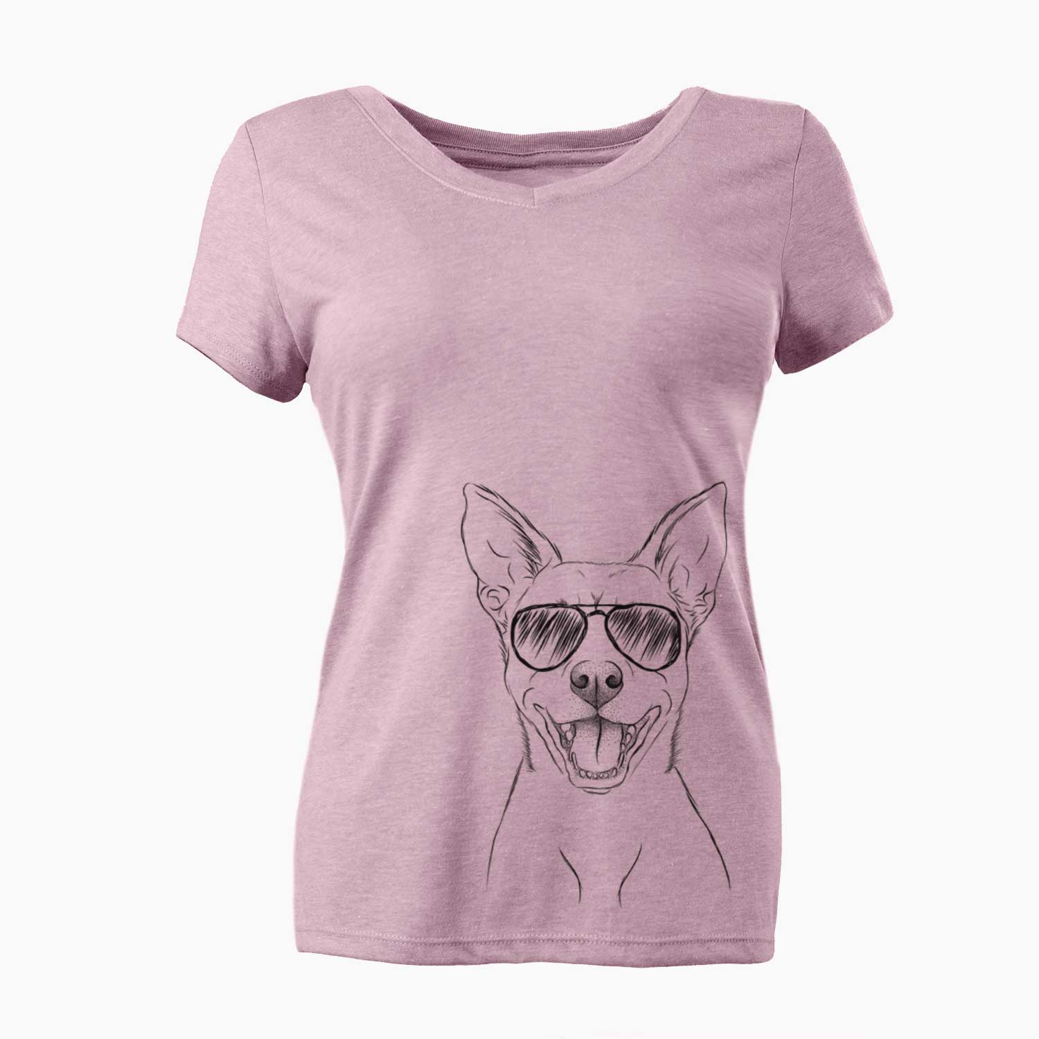 Aviator Orange the Carolina Dog - Women's V-neck Shirt