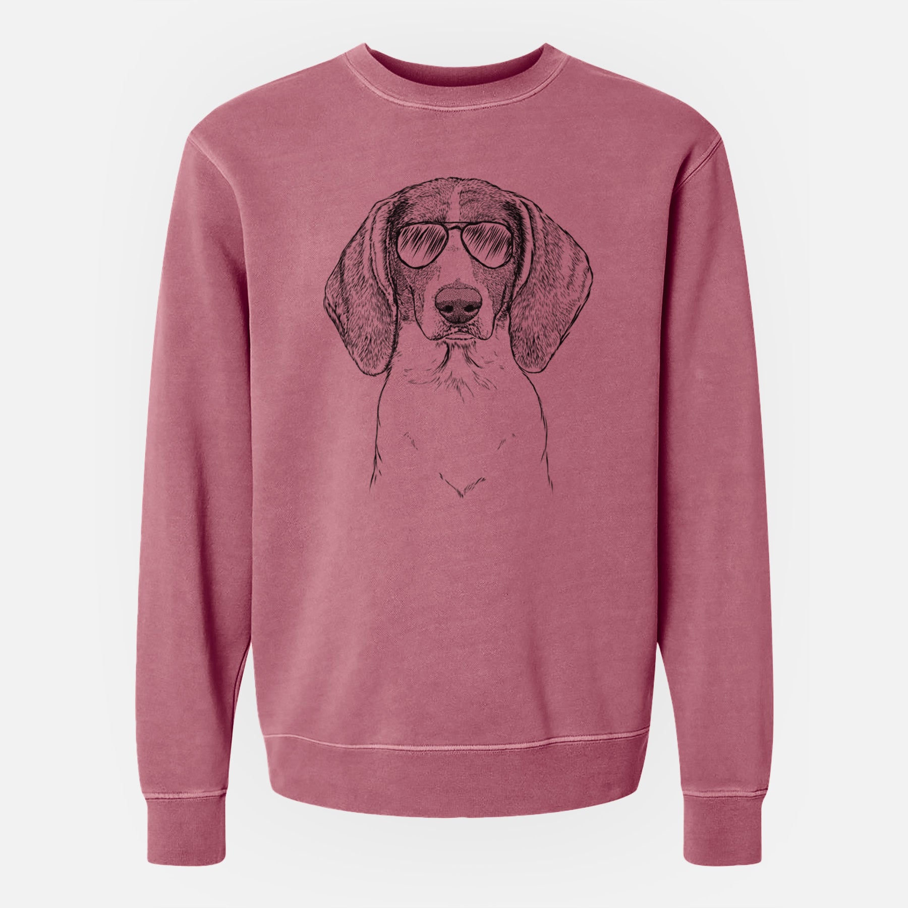 Aviator Orin the Treeing Walker Coonhound - Unisex Pigment Dyed Crew Sweatshirt