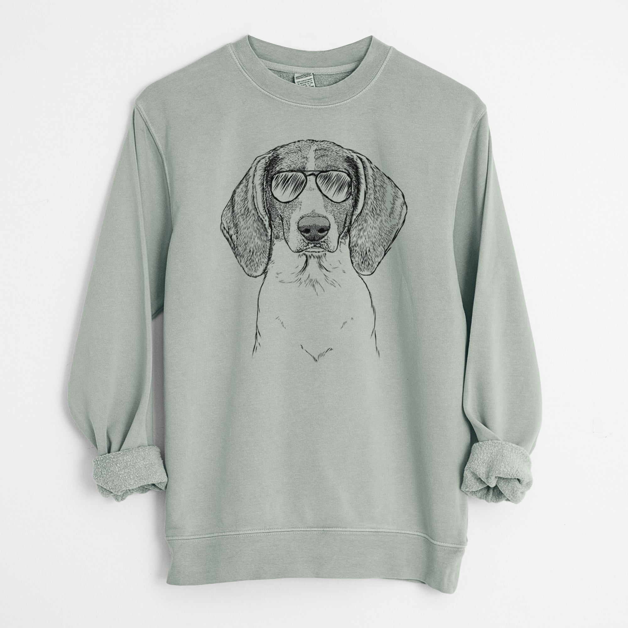 Aviator Orin the Treeing Walker Coonhound - Unisex Pigment Dyed Crew Sweatshirt