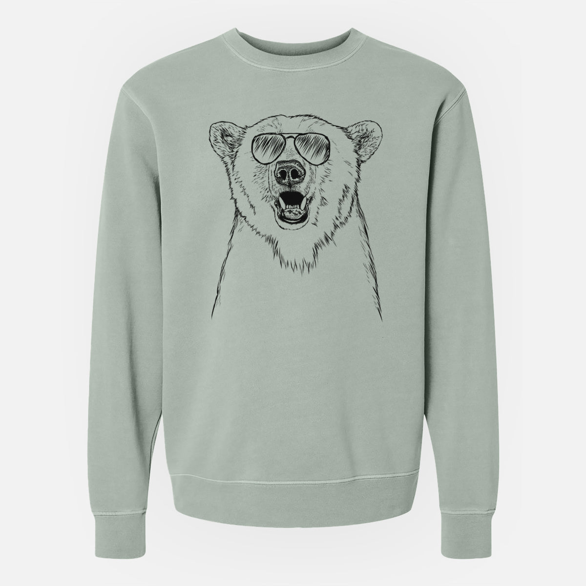 Aviator Oslo the Polar Bear - Unisex Pigment Dyed Crew Sweatshirt