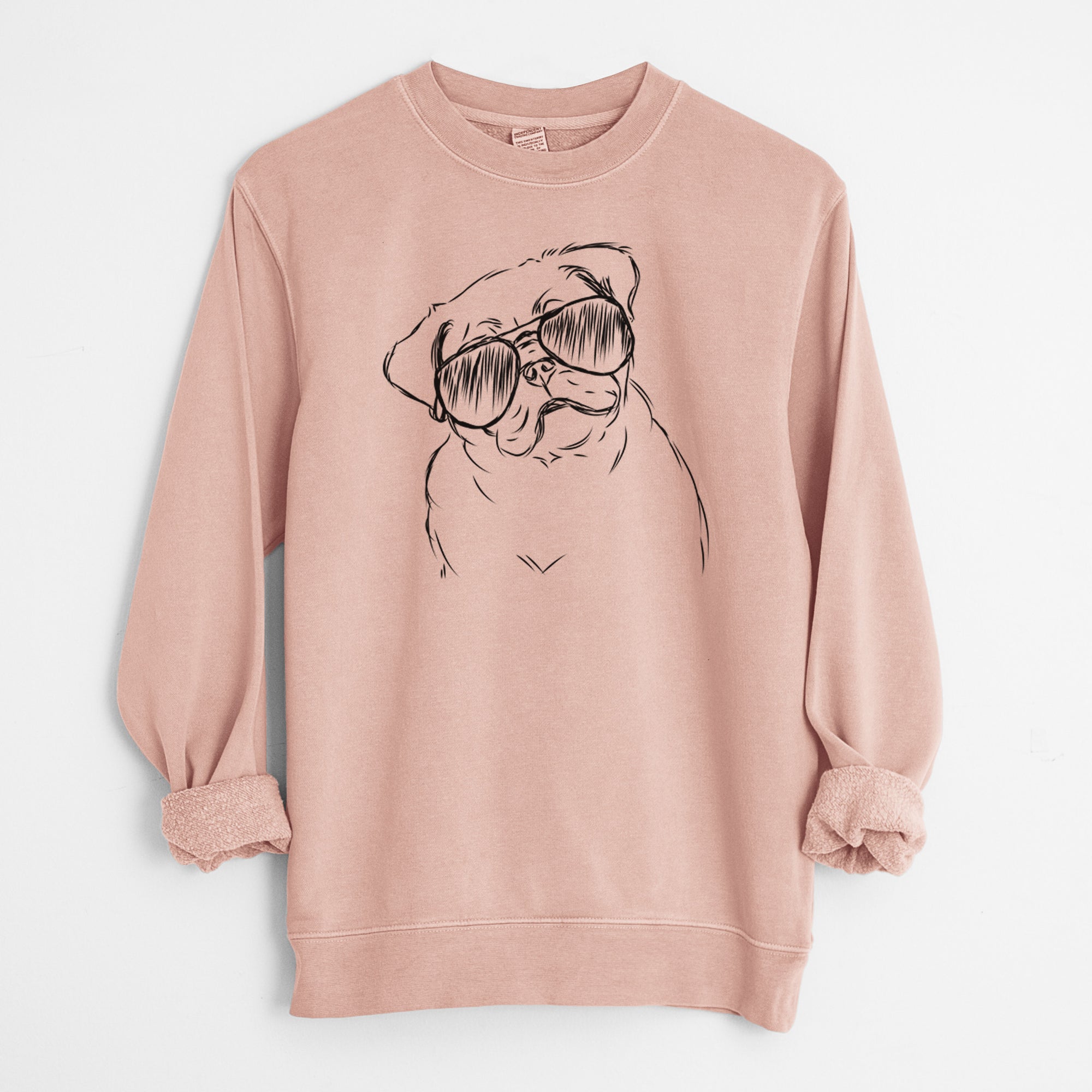 Aviator Otis the Pug - Unisex Pigment Dyed Crew Sweatshirt