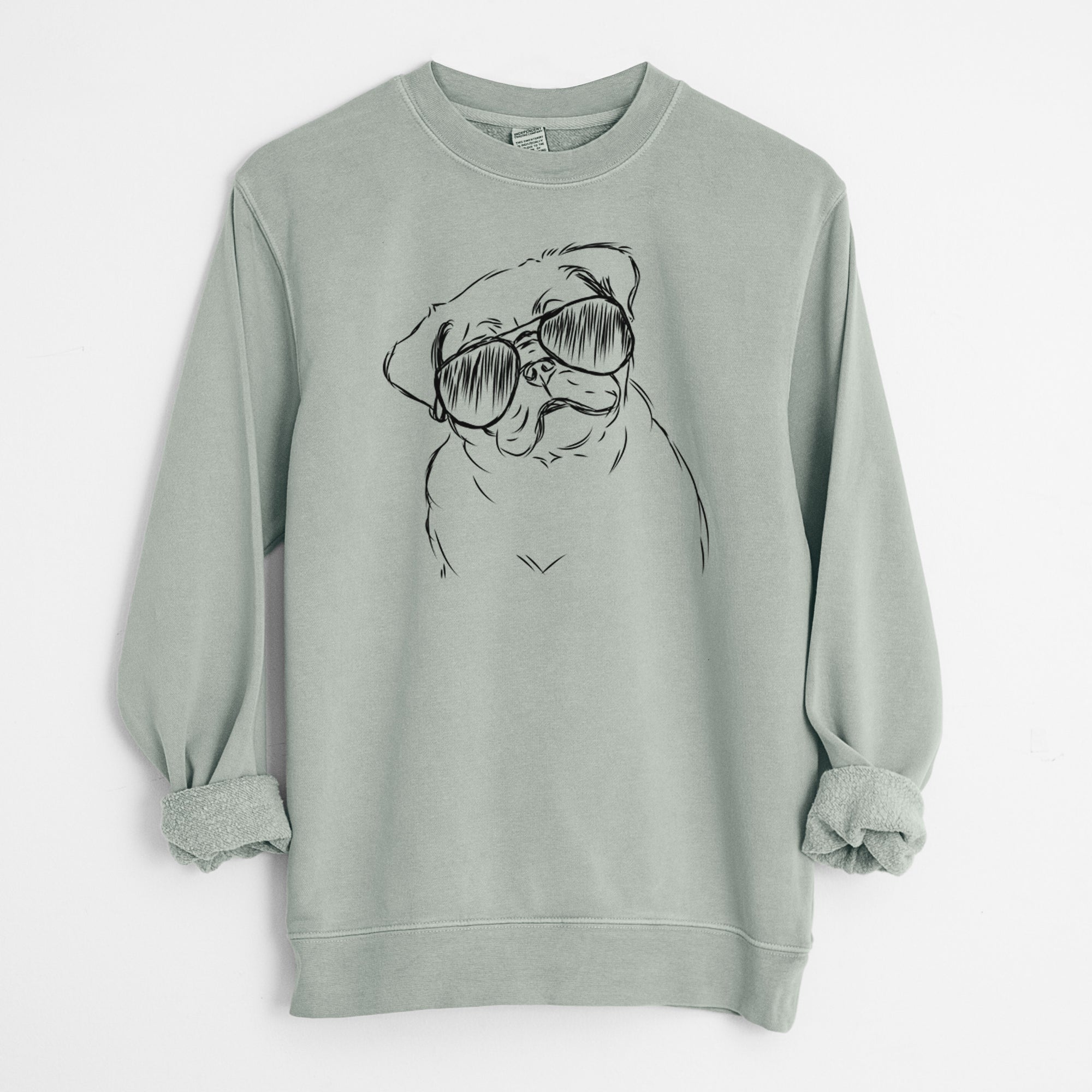 Aviator Otis the Pug - Unisex Pigment Dyed Crew Sweatshirt