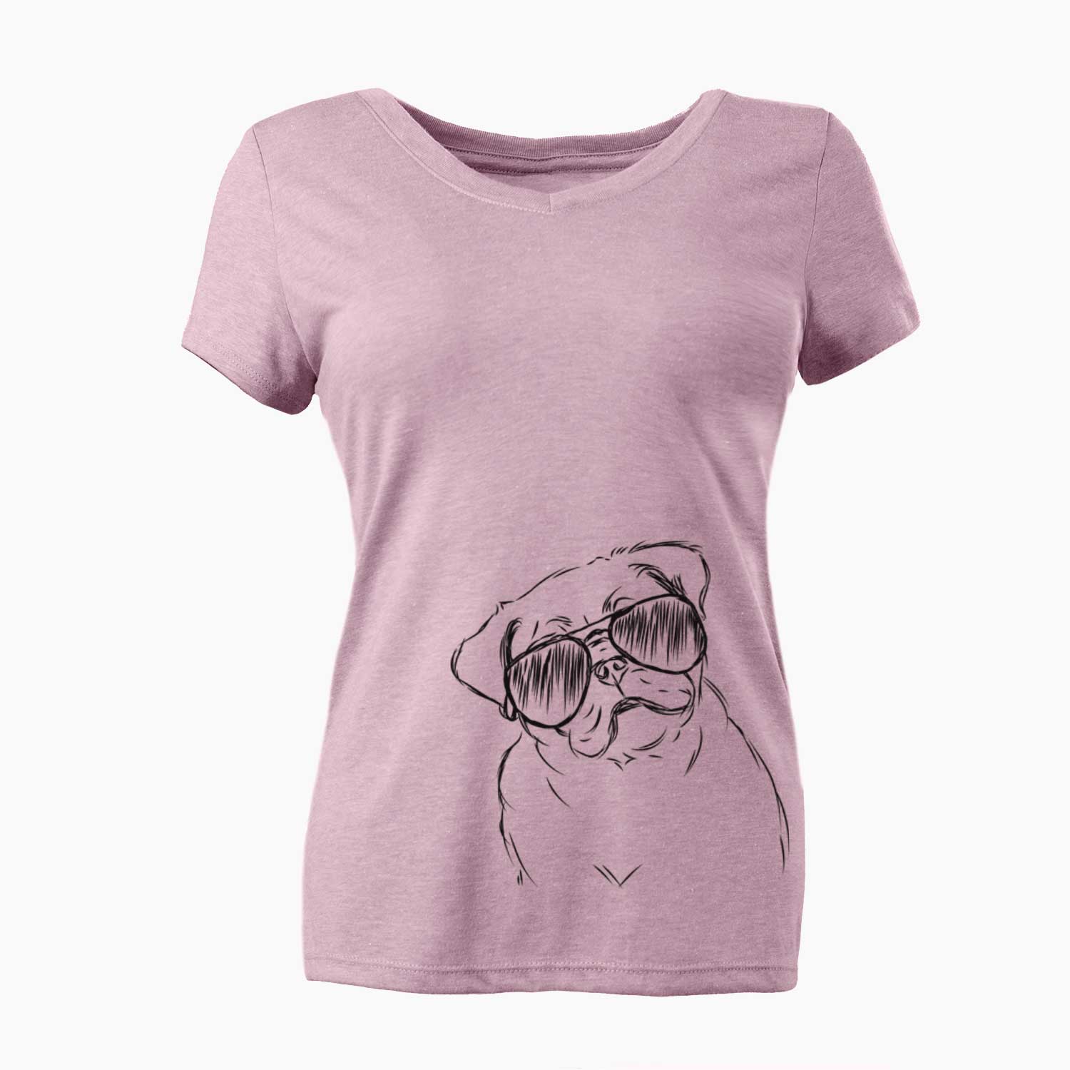 Aviator Otis the Pug - Women's V-neck Shirt