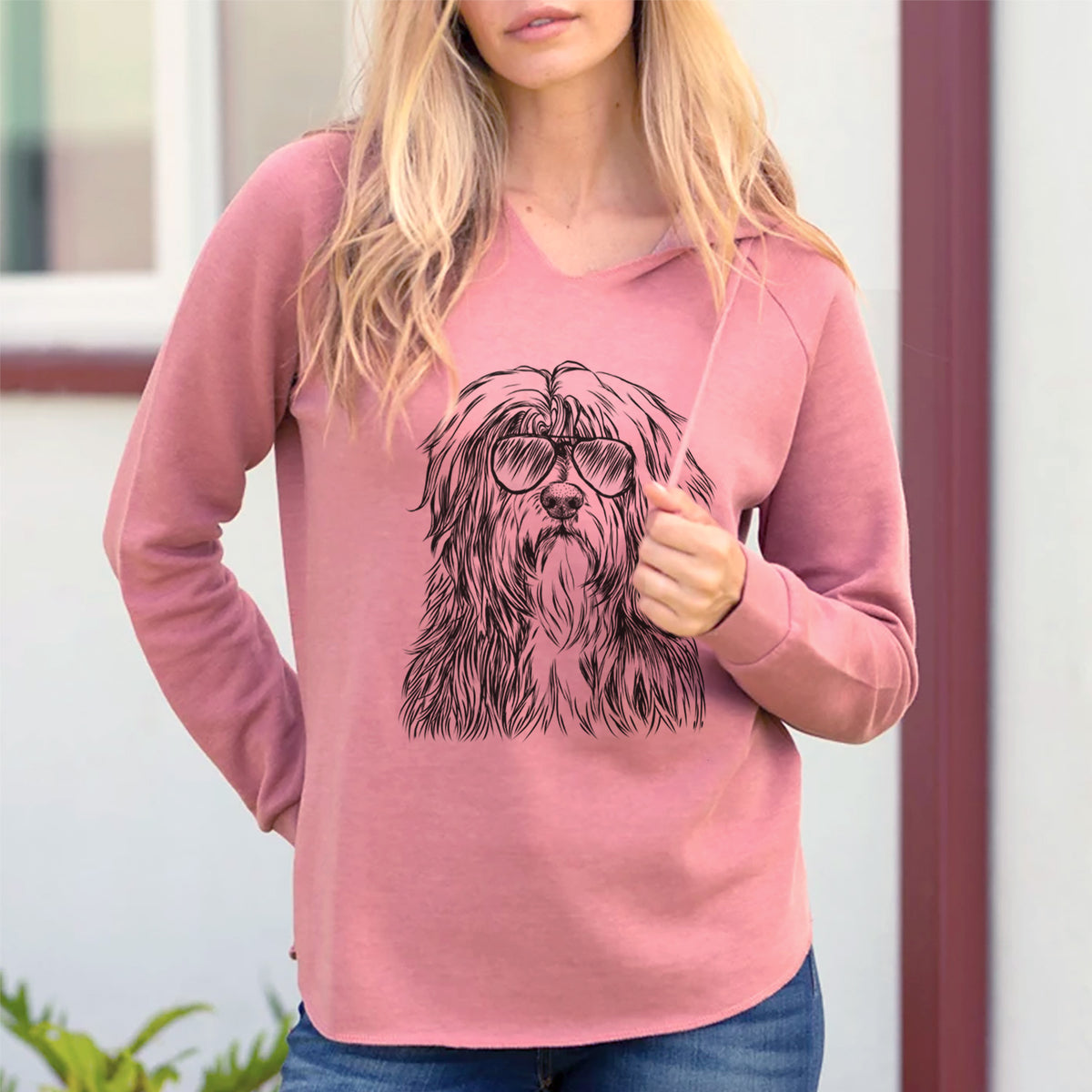 Aviator Otto the Polish Lowland Sheepdog - Cali Wave Hooded Sweatshirt