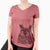 Aviator Ozwald the Grey Horned Owl - Women's V-neck Shirt