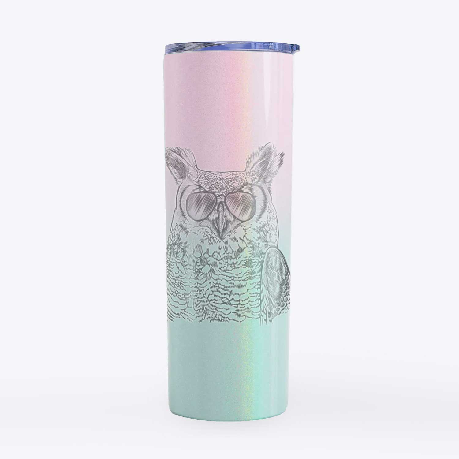 Ozwald the Grey Horned Owl - 20oz Skinny Tumbler