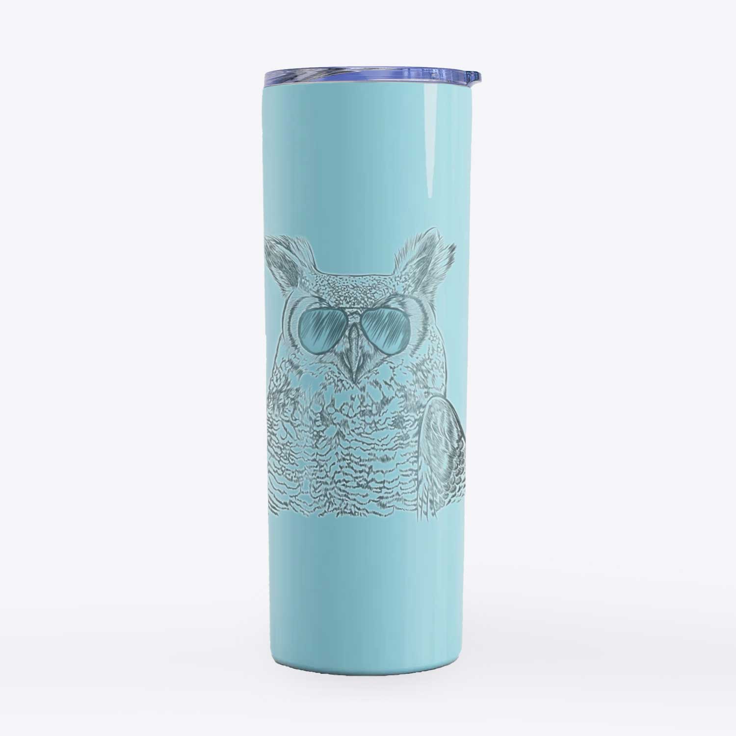 Ozwald the Grey Horned Owl - 20oz Skinny Tumbler