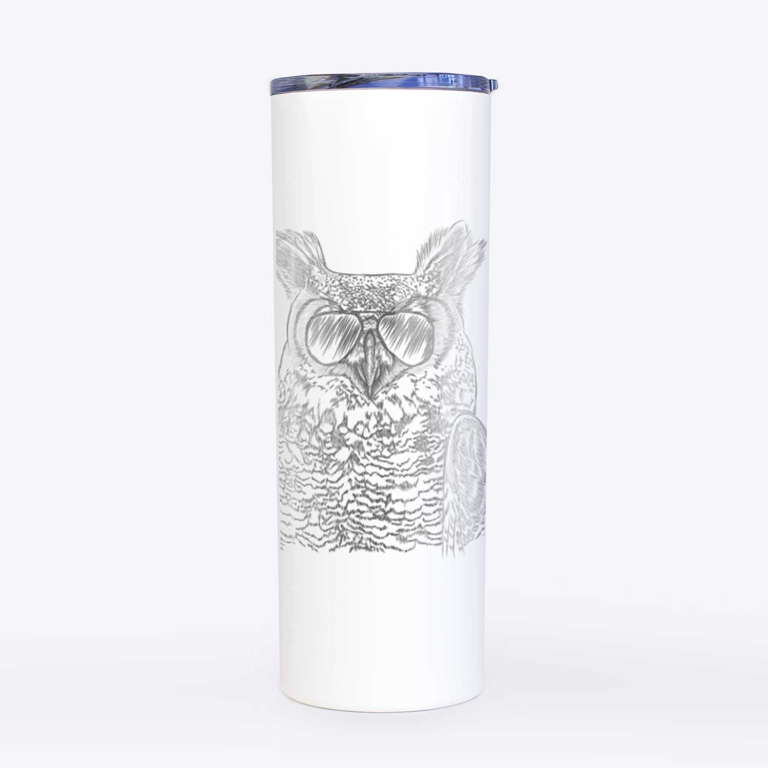 Ozwald the Grey Horned Owl - 20oz Skinny Tumbler