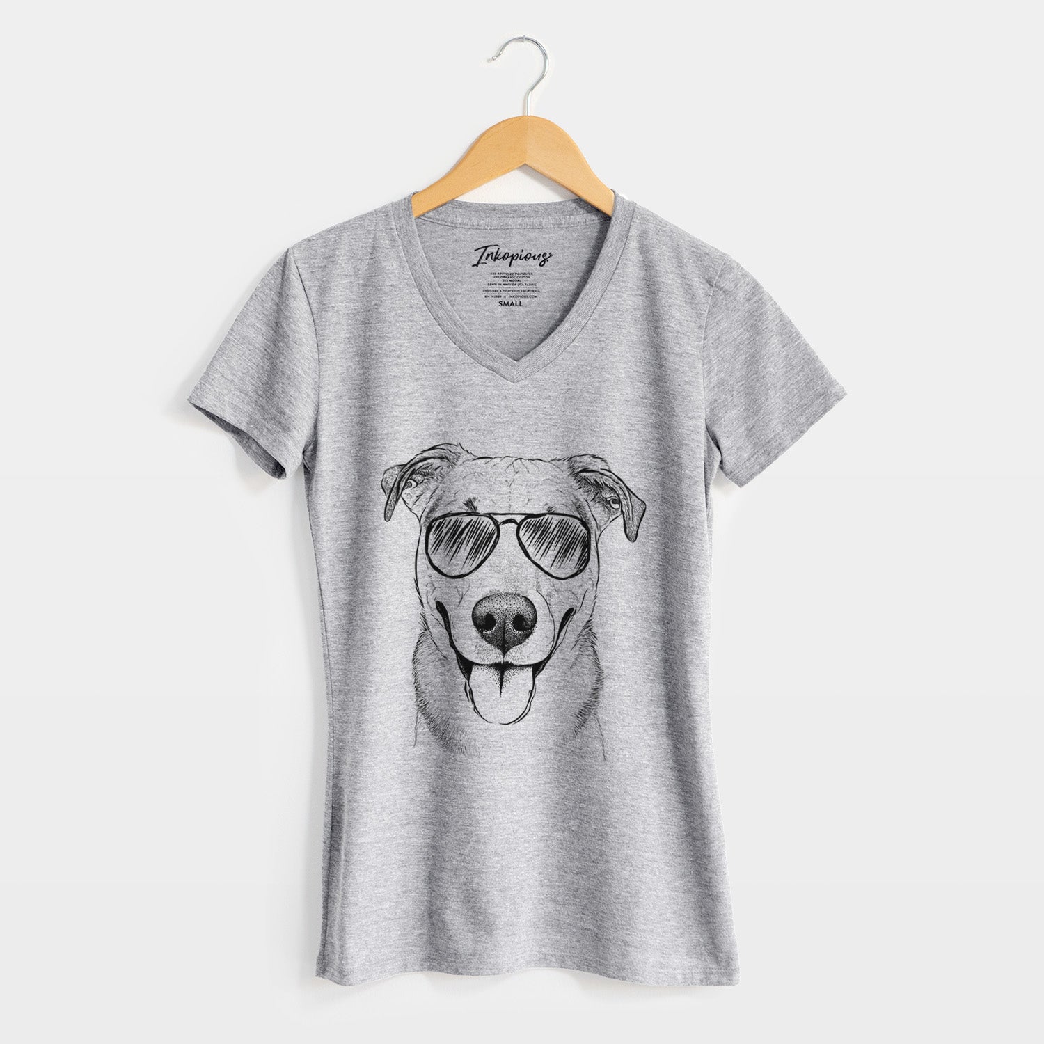 Aviator Padre the Pitbull Mix - Women's V-neck Shirt