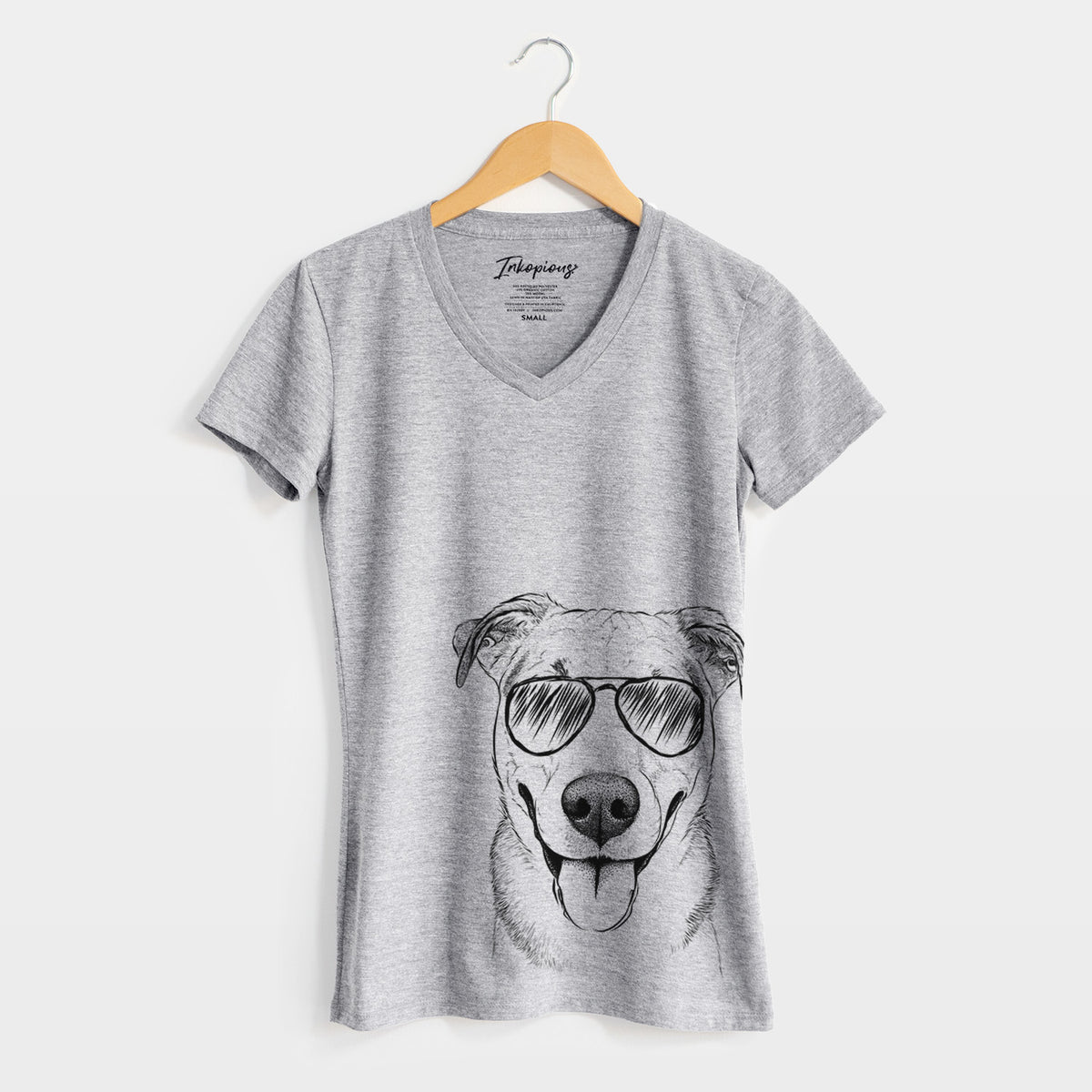 Aviator Padre the Pitbull Mix - Women&#39;s V-neck Shirt