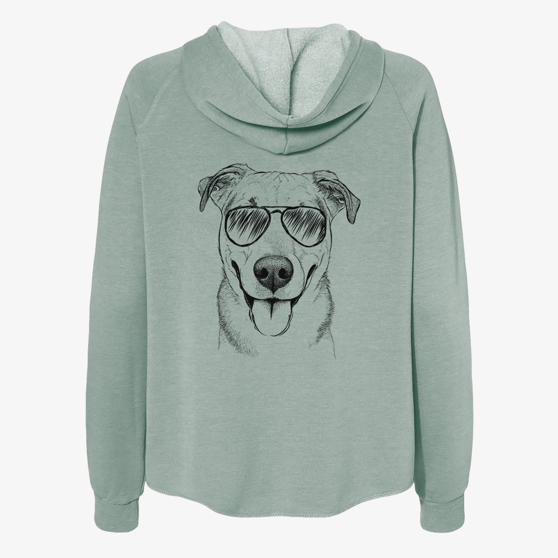 Padre the Pitbull Mix - Women's Cali Wave Zip-Up Sweatshirt