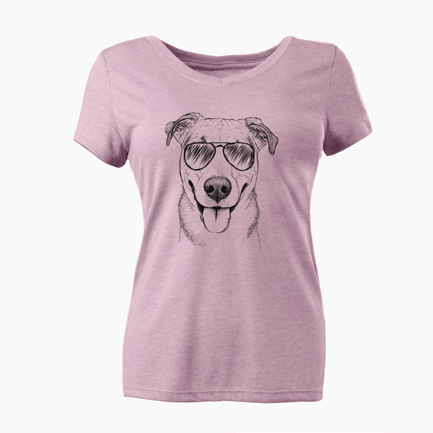 Aviator Padre the Pitbull Mix - Women's V-neck Shirt