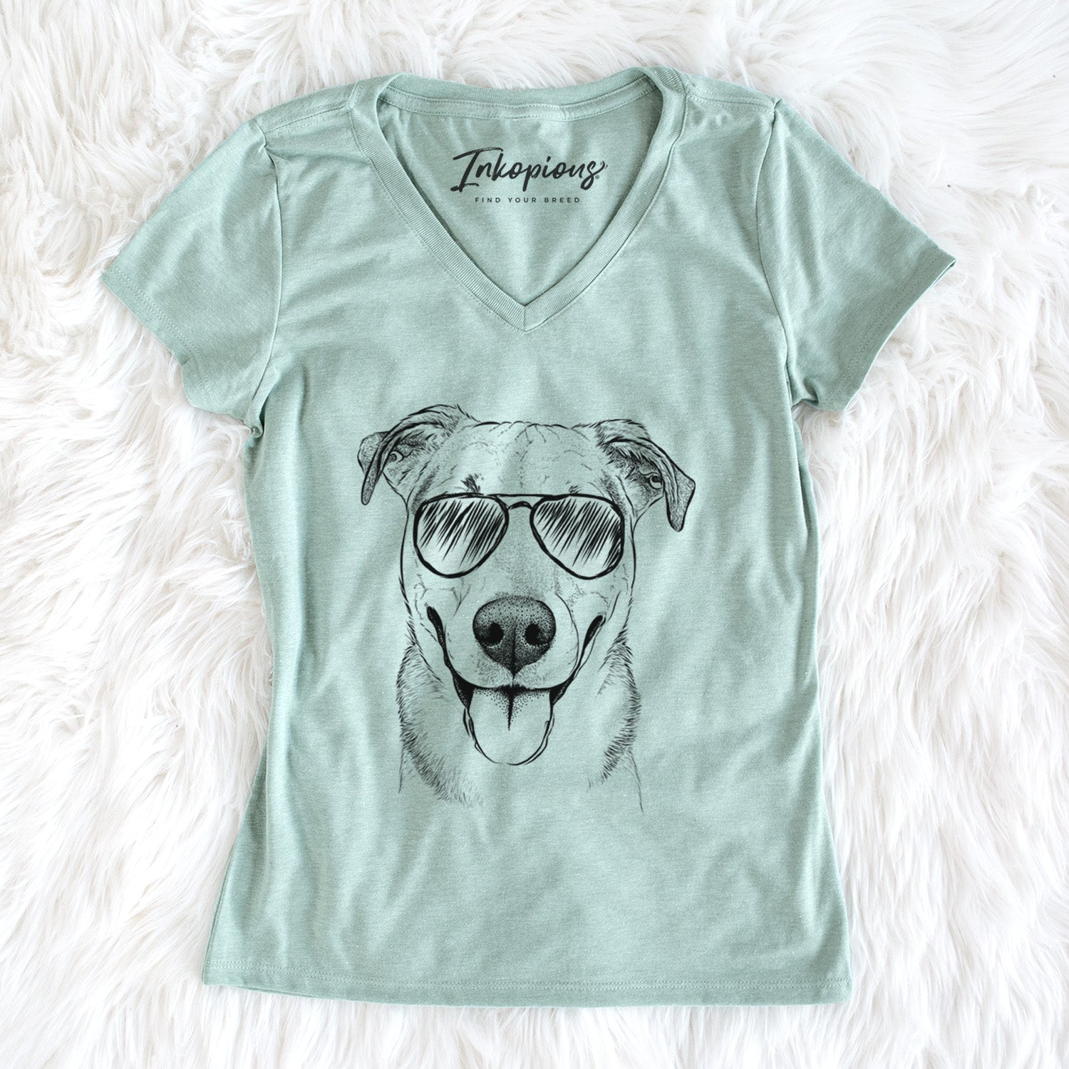 Aviator Padre the Pitbull Mix - Women's V-neck Shirt