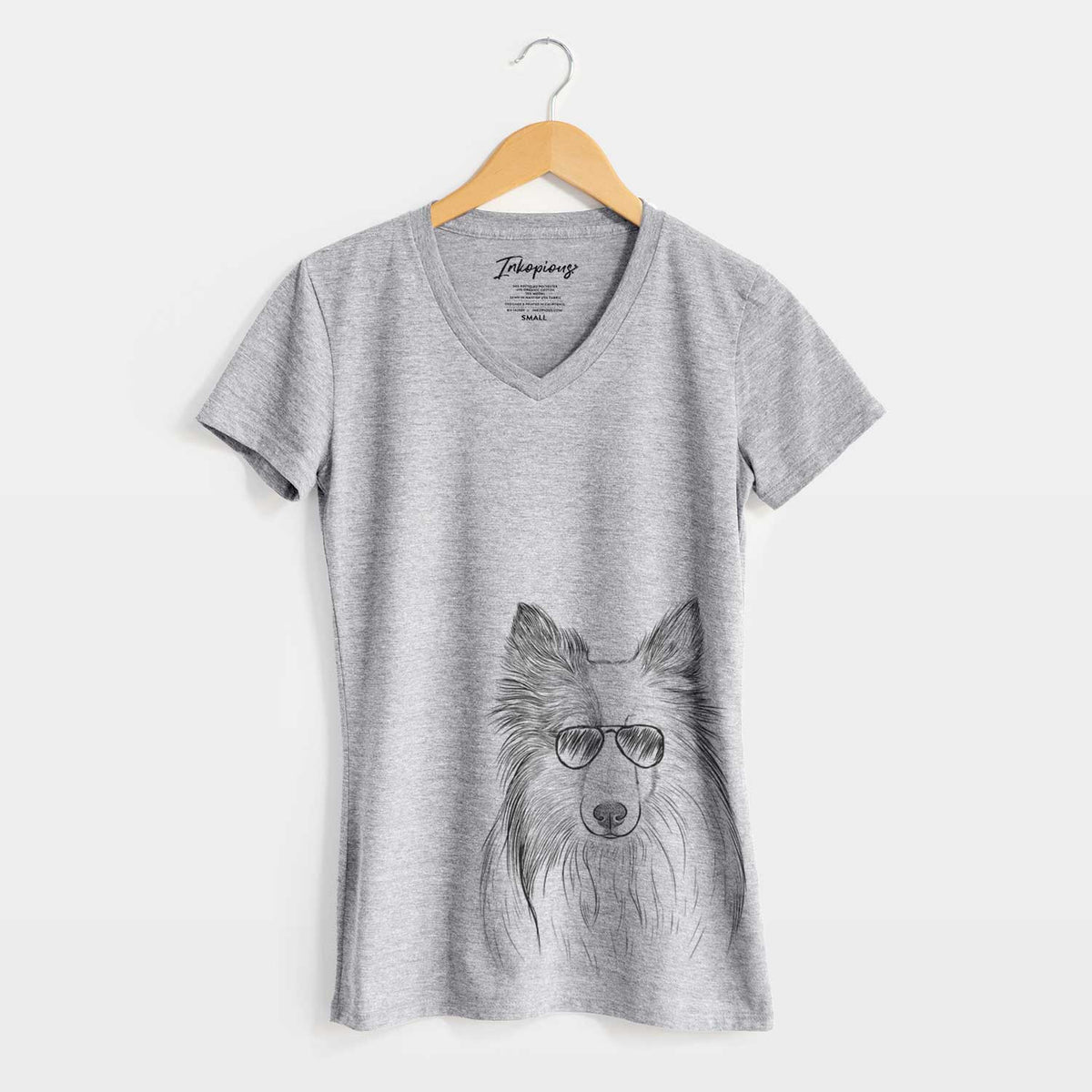 Aviator Palin the Shetland Sheepdog - Women&#39;s V-neck Shirt