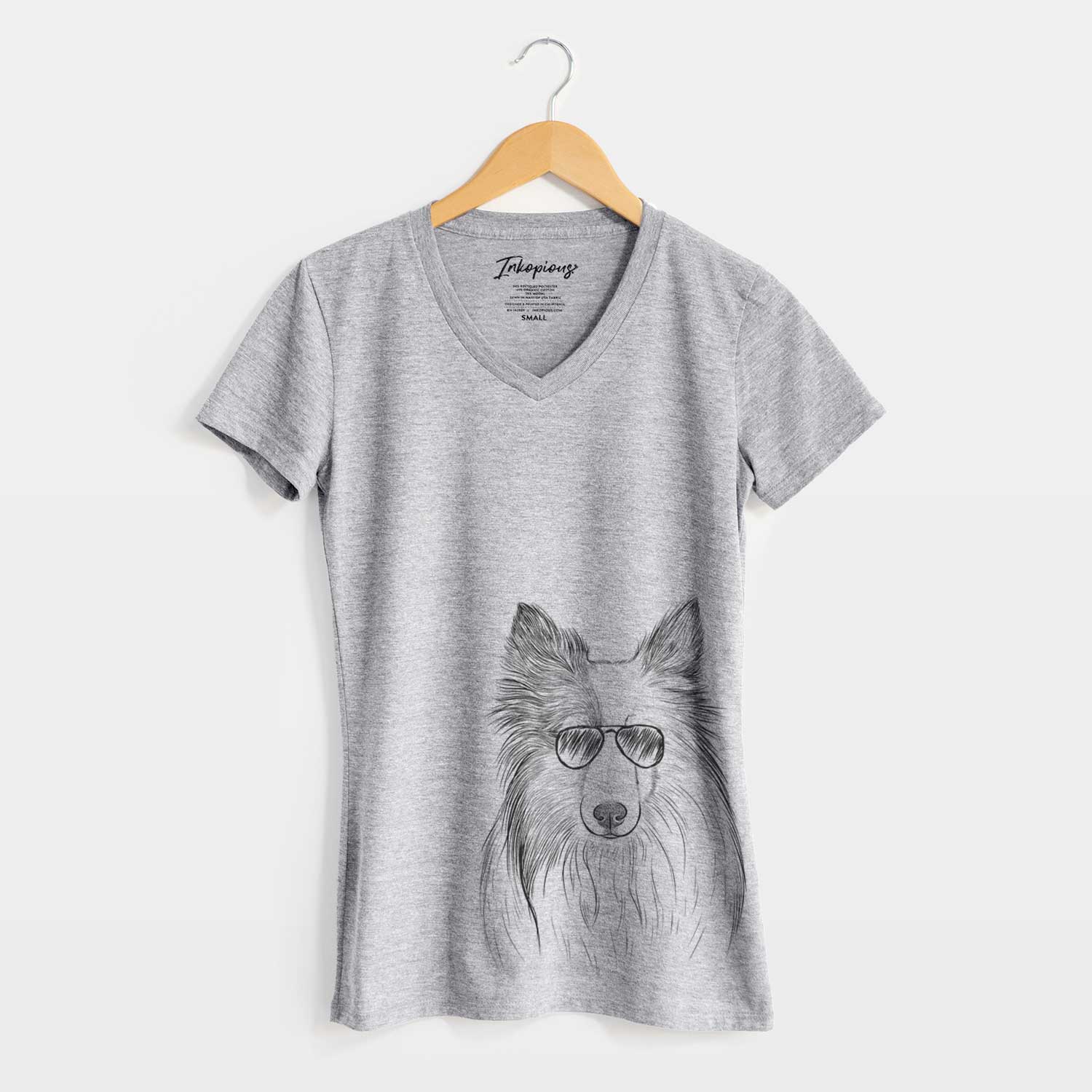 Aviator Palin the Shetland Sheepdog - Women's V-neck Shirt