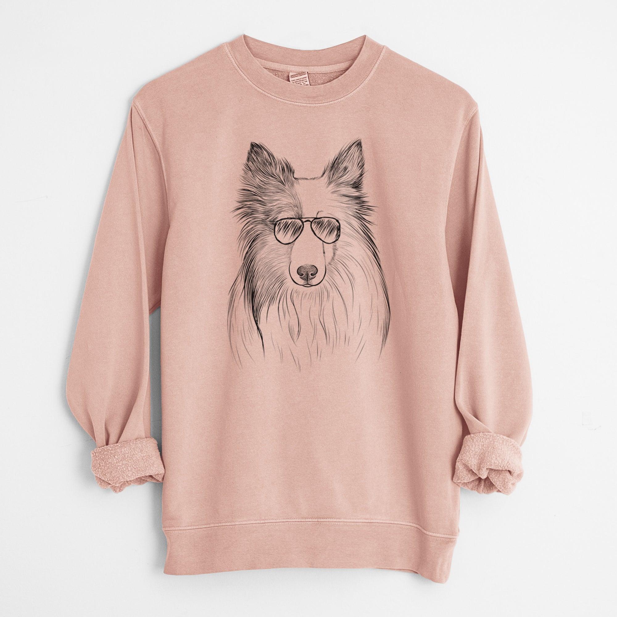 Aviator Palin the Shetland Sheepdog - Unisex Pigment Dyed Crew Sweatshirt