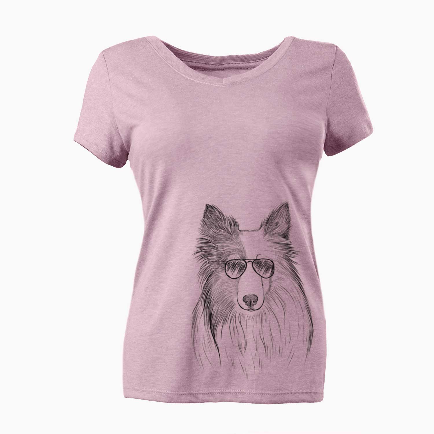 Aviator Palin the Shetland Sheepdog - Women's V-neck Shirt