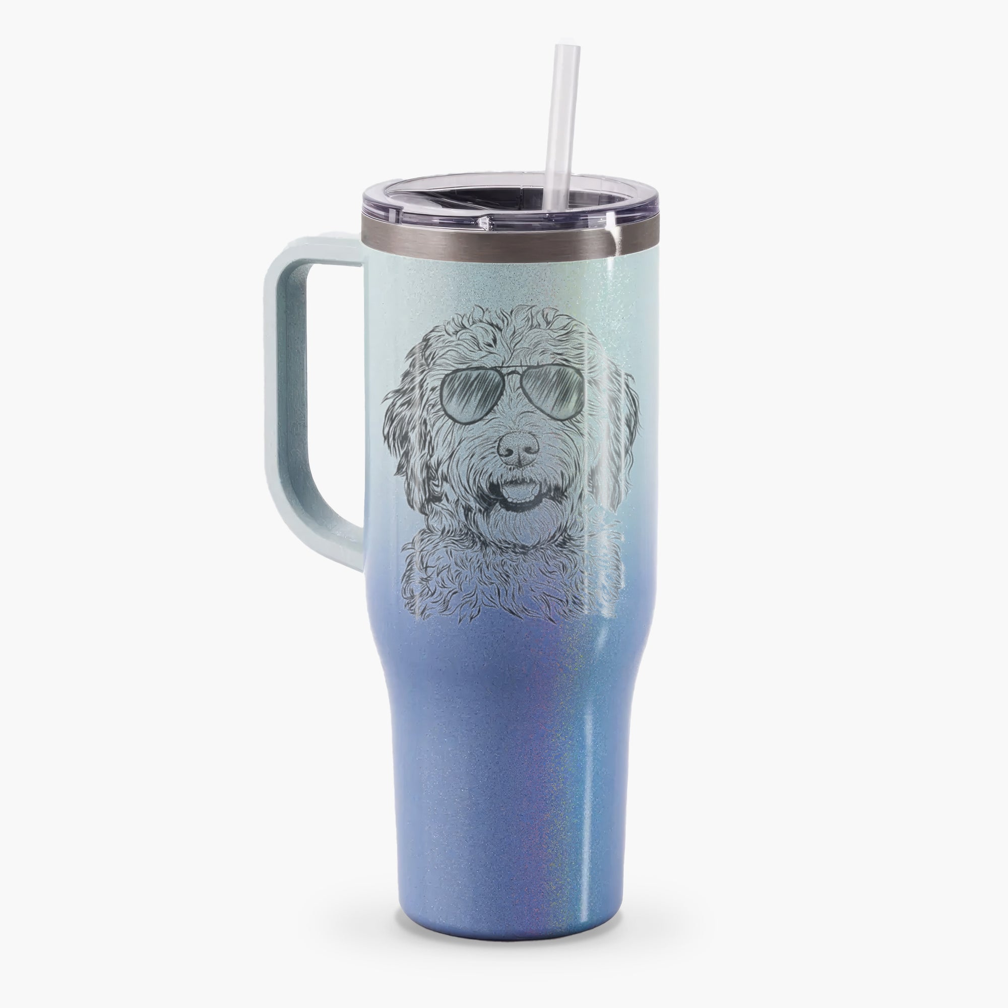 Palmer the Aussiedoodle - 40oz Tumbler with Handle