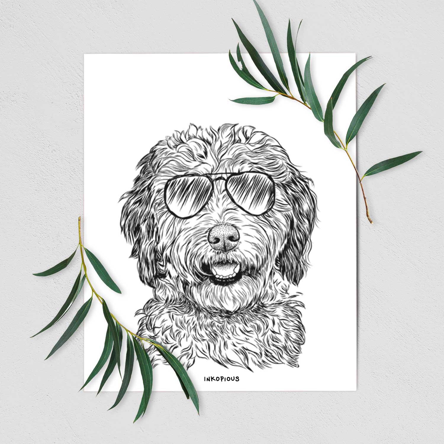 Palmer the Aussiedoodle Art Print