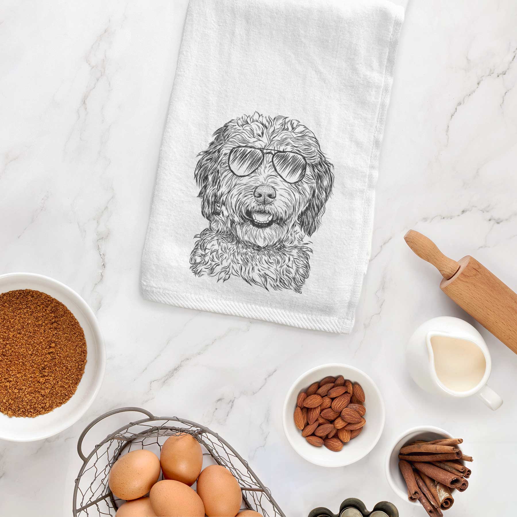 Palmer the Aussiedoodle Decorative Hand Towel