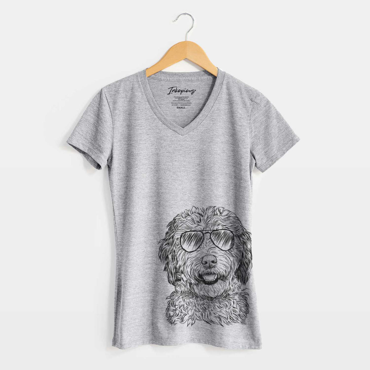 Aviator Palmer the Aussiedoodle - Women's V-neck Shirt