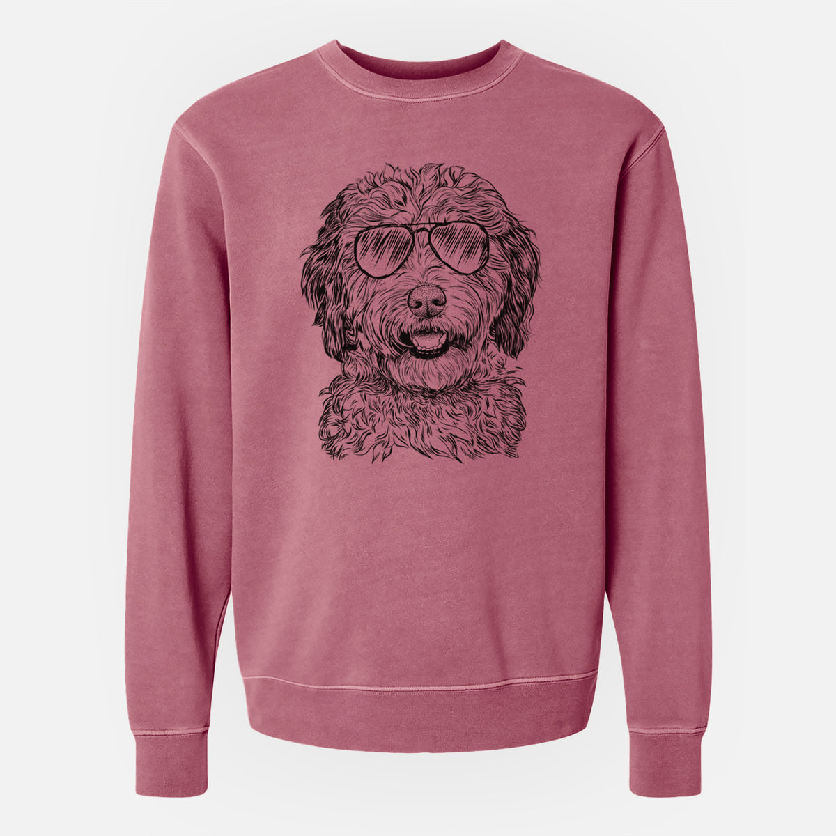 Aviator Palmer the Aussiedoodle - Unisex Pigment Dyed Crew Sweatshirt