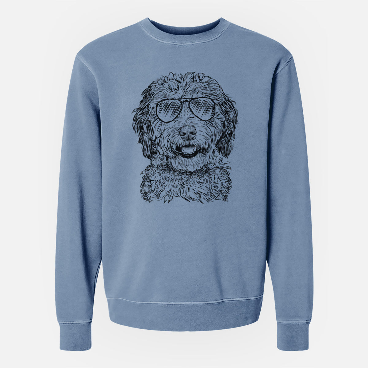 Aviator Palmer the Aussiedoodle - Unisex Pigment Dyed Crew Sweatshirt