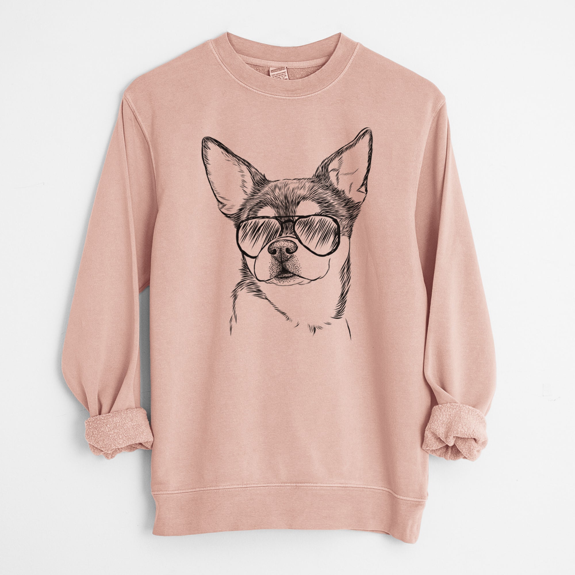 Aviator Paris the Chihuahua - Unisex Pigment Dyed Crew Sweatshirt