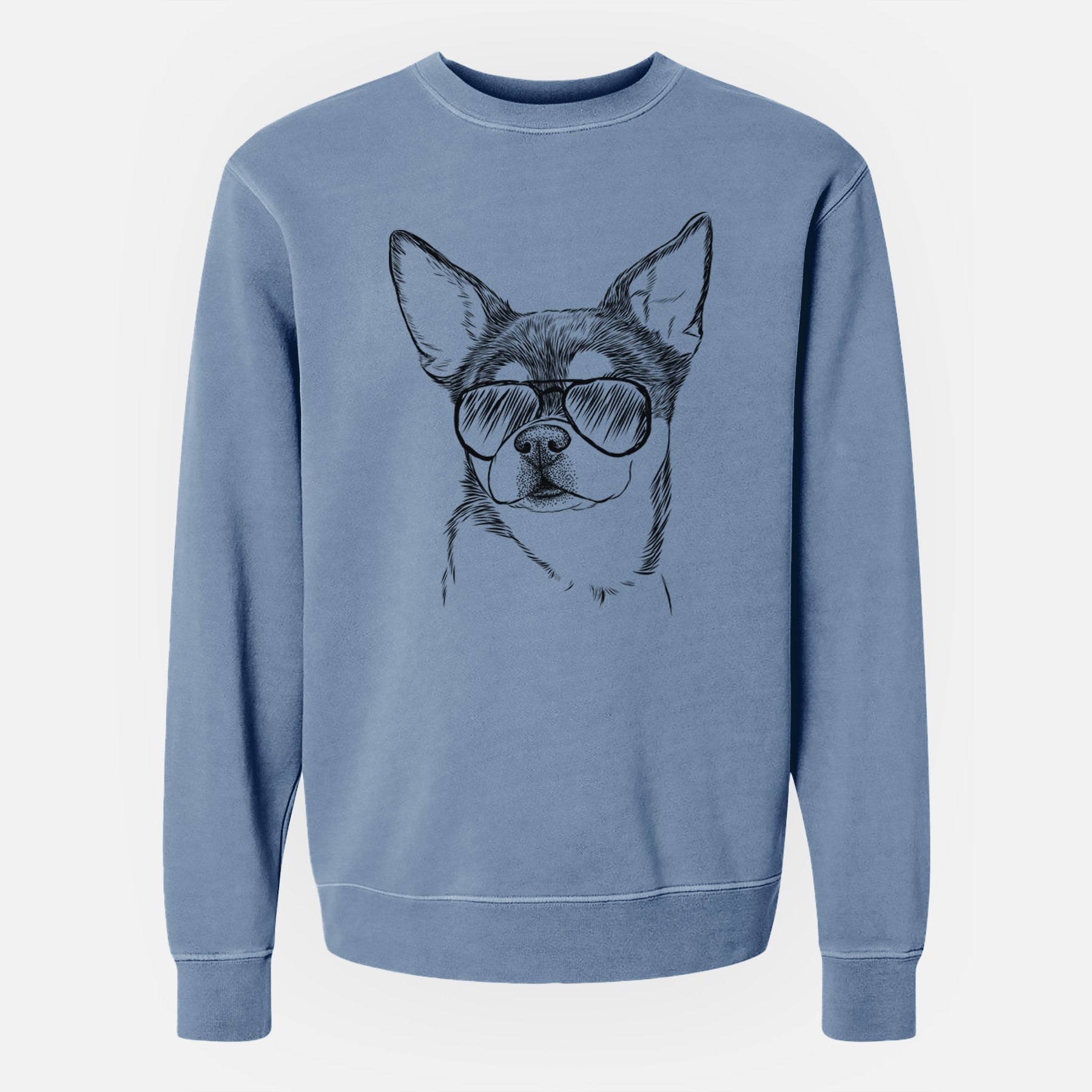 Aviator Paris the Chihuahua - Unisex Pigment Dyed Crew Sweatshirt