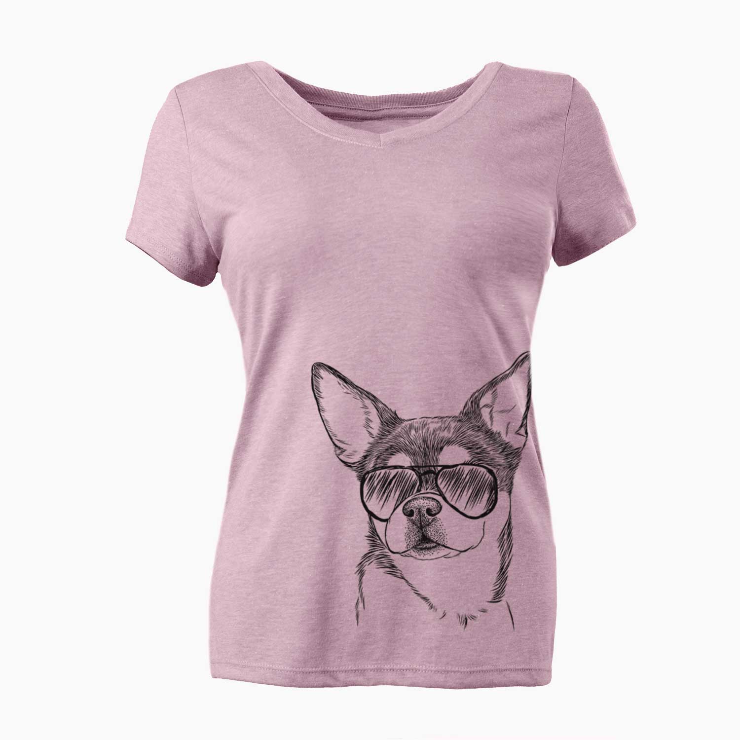 Aviator Paris the Chihuahua - Women's V-neck Shirt